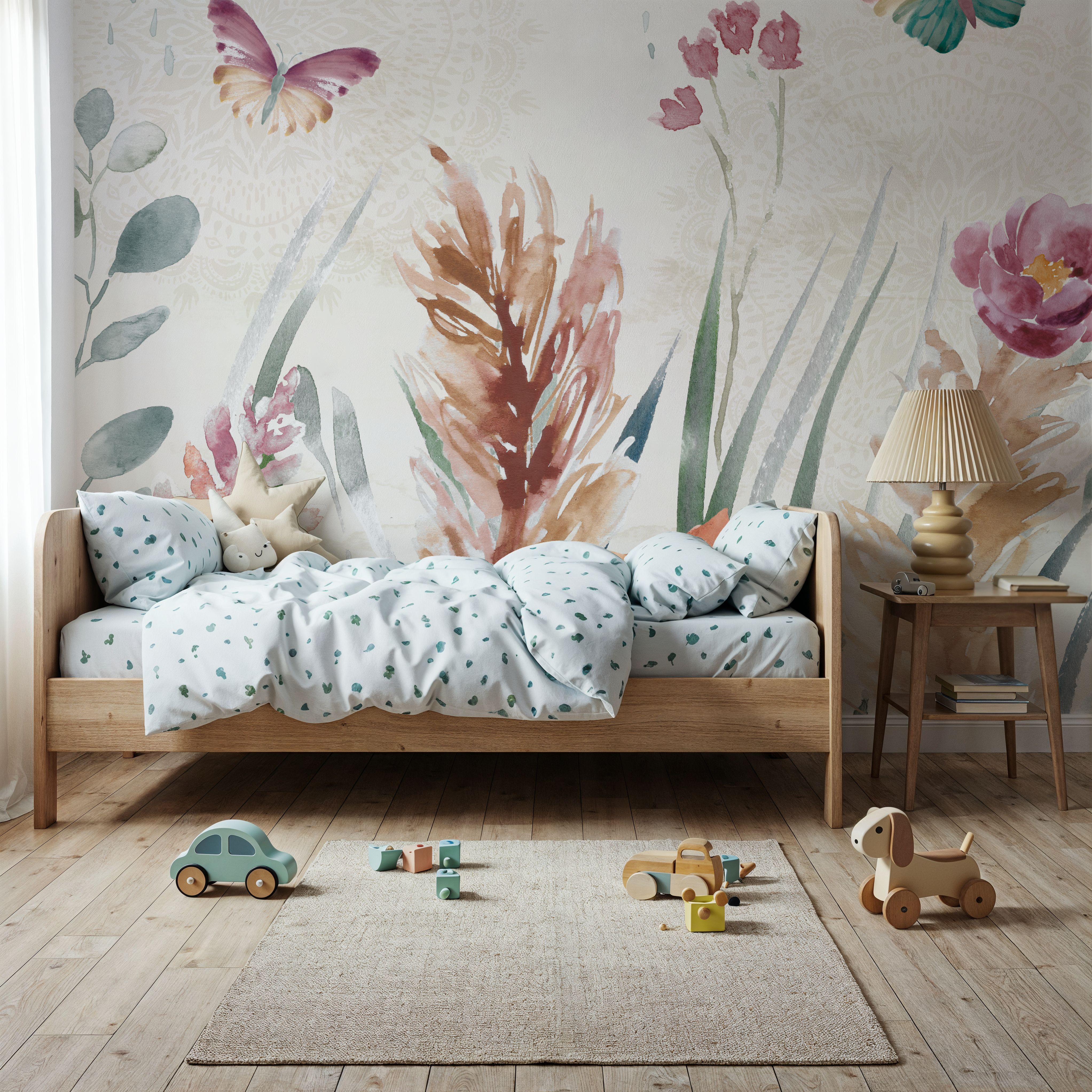 Fotomurale - Boho Garden Wings - Floreali Natura - Cameretta - Wallism Italia - Incollare al muro o Autoadesivo