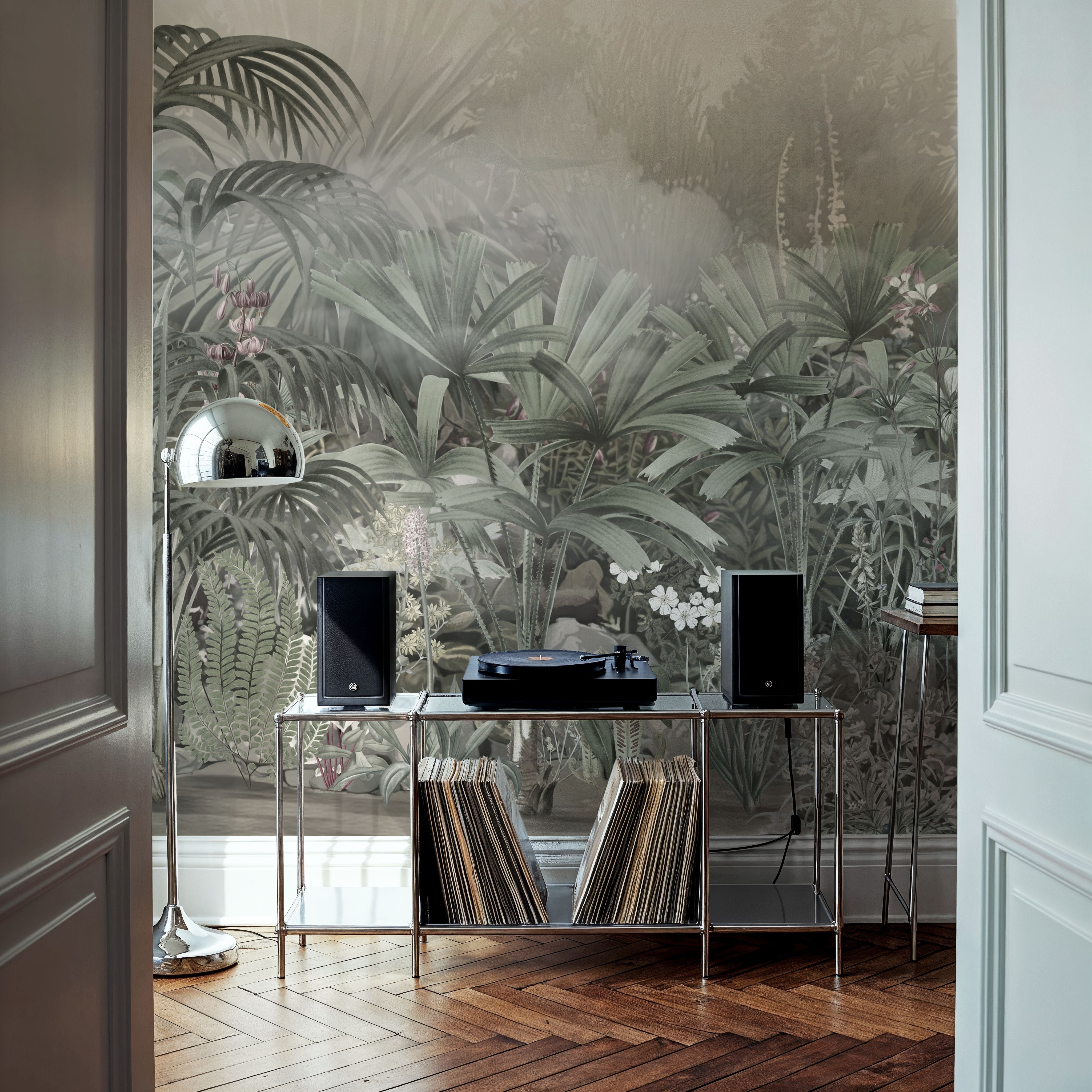 Wall Mural - Entrance to the Wilderness, Neutral - Foliage Nature mural wallpaper - Green - Dining Room - Wallism US