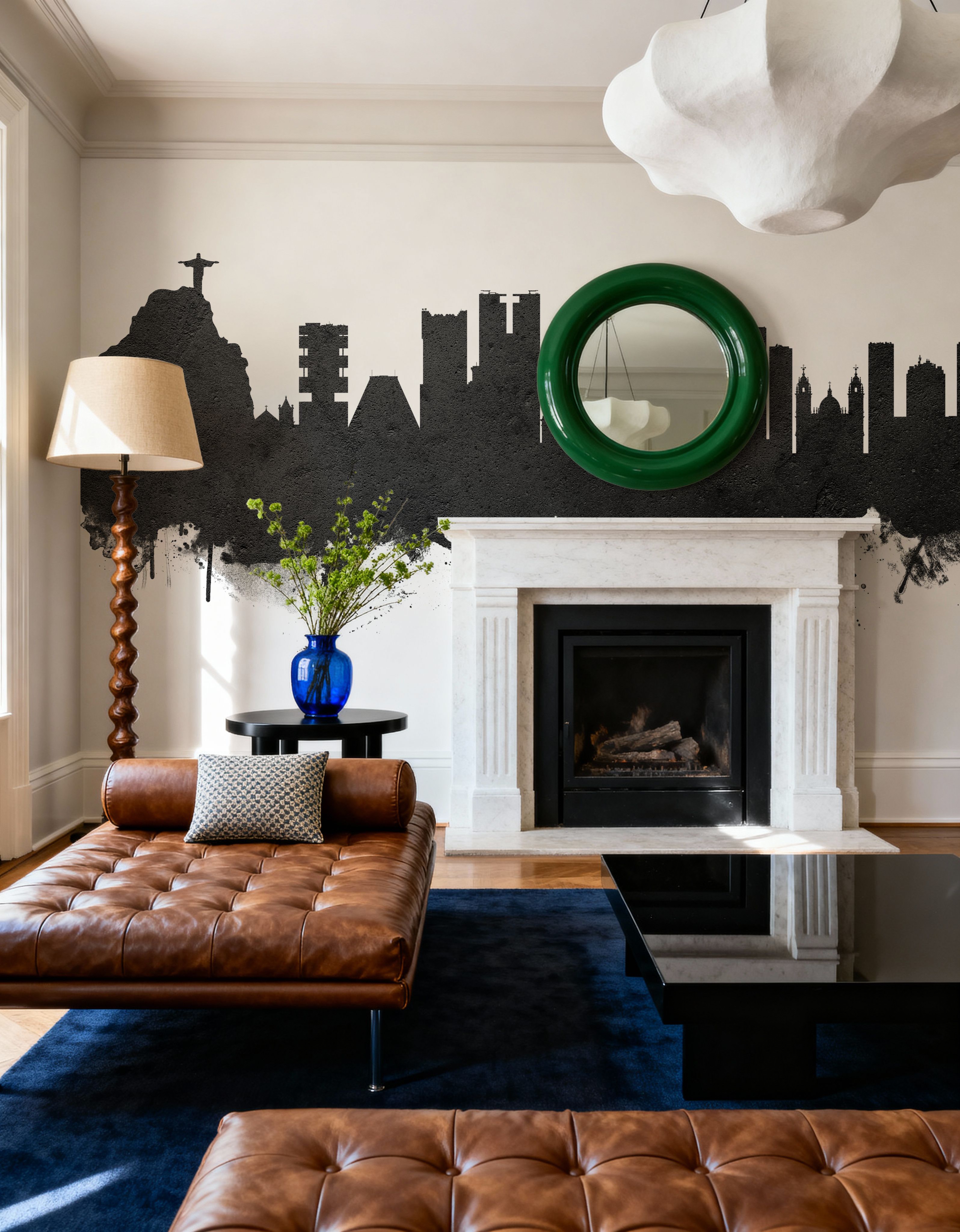 Rio de Janeiro Brazil Skyline Black & White