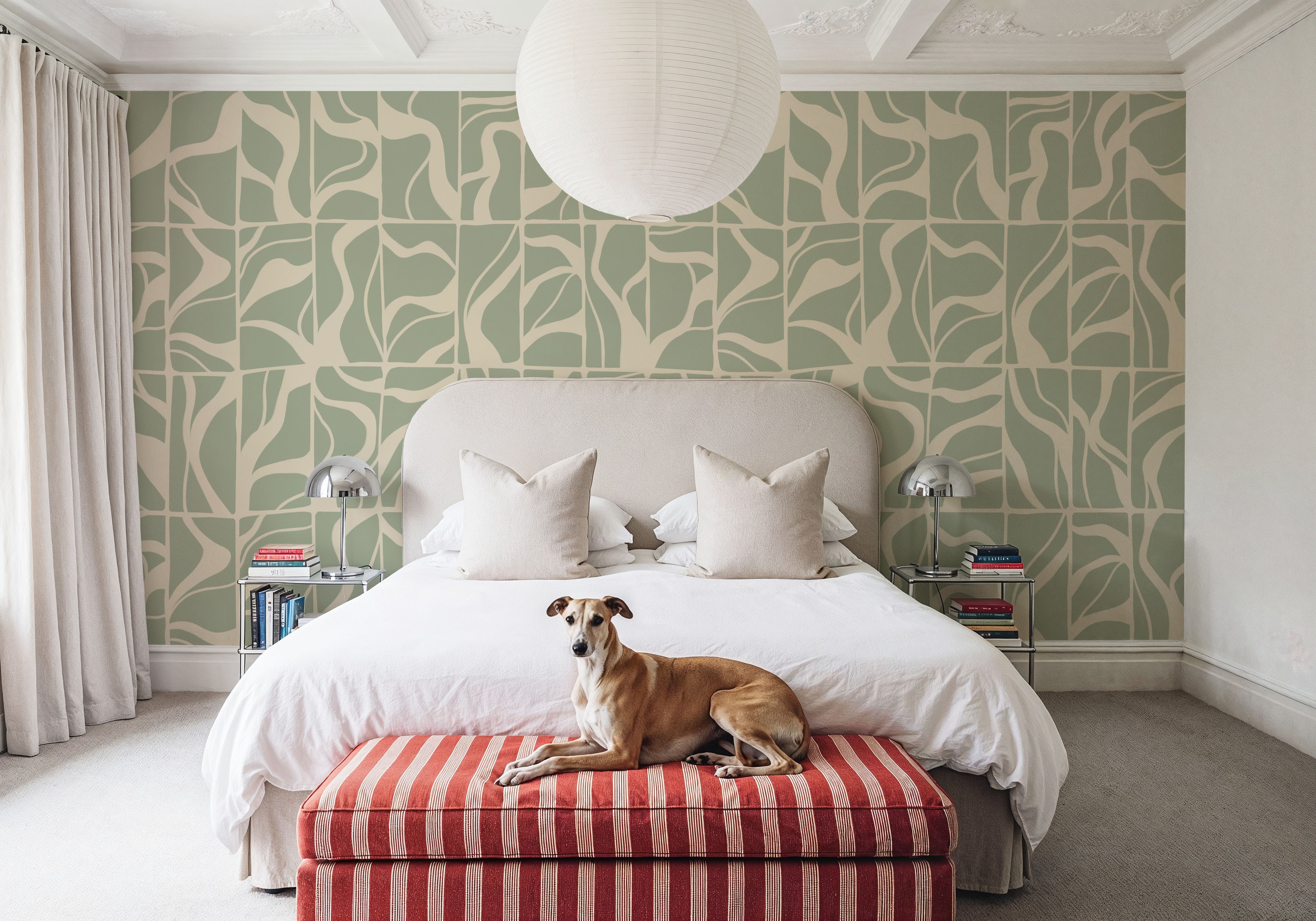 Linear Drift, Laurel Green, Wallpaper