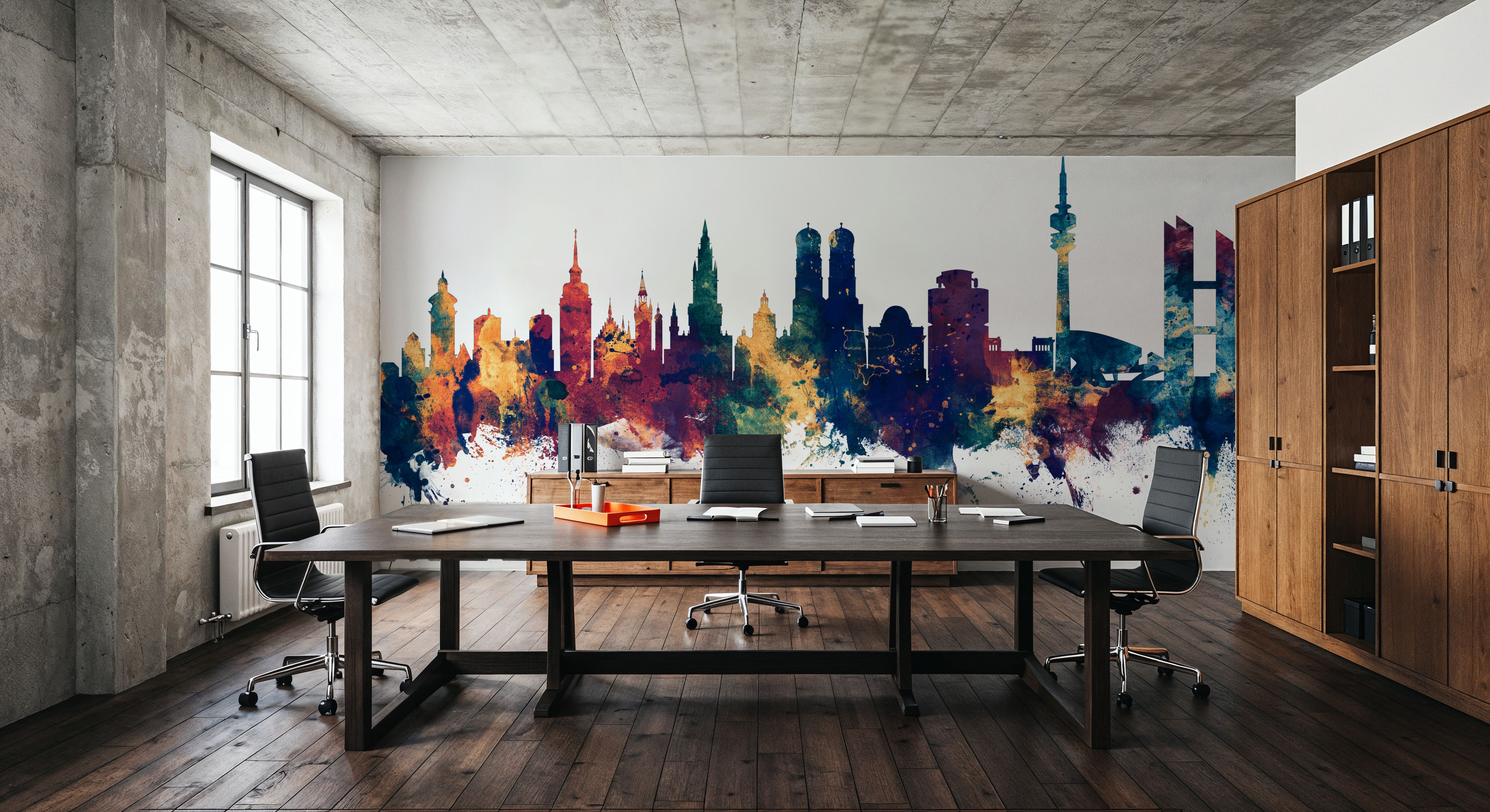 Munich Skyline Blue & Bronze