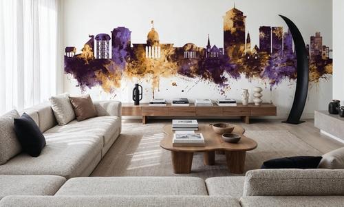 Montgomery Alabama Skyline Purple & Gold