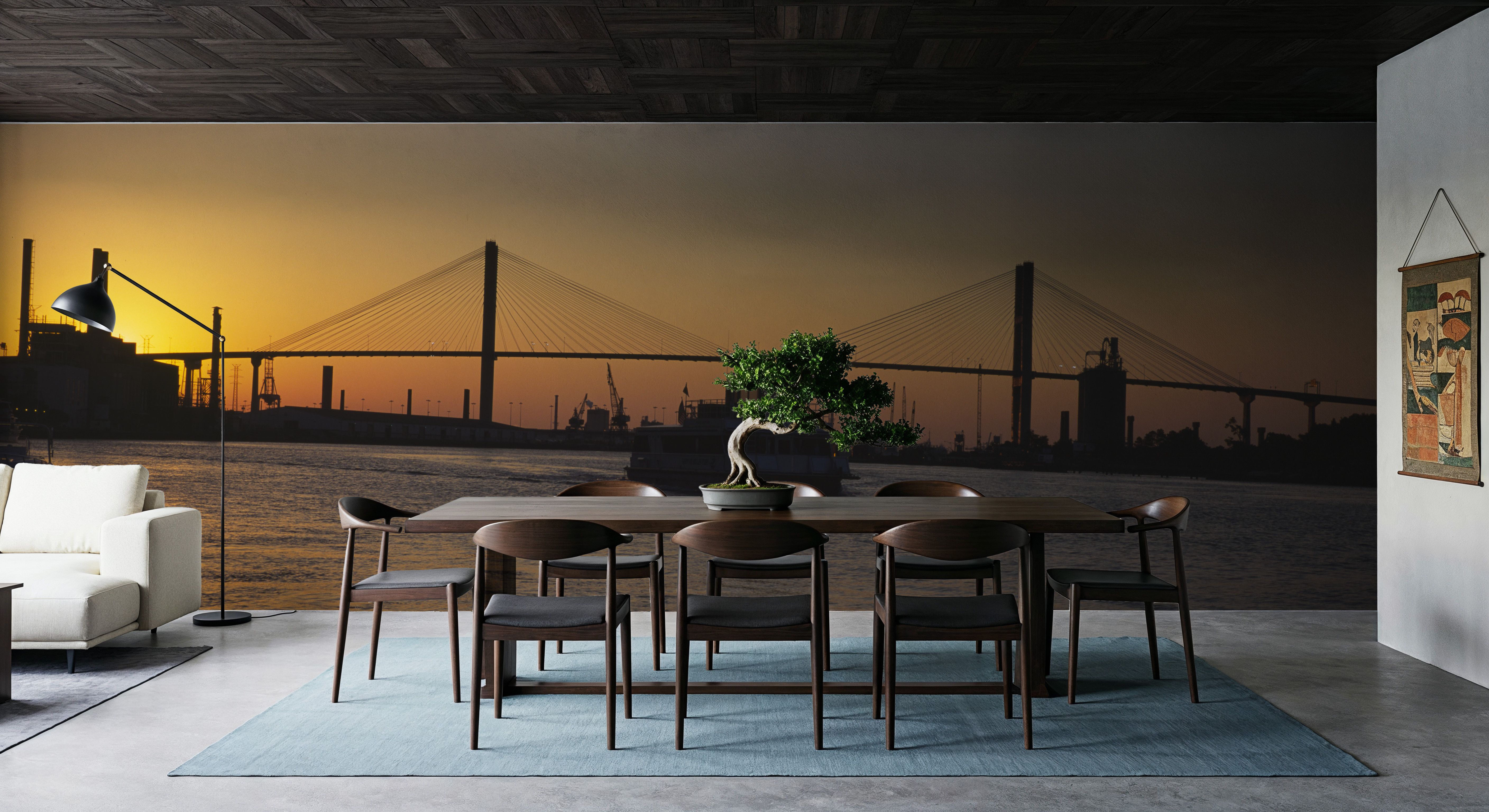 Golden Bridge Silhouette,, Wallpaper