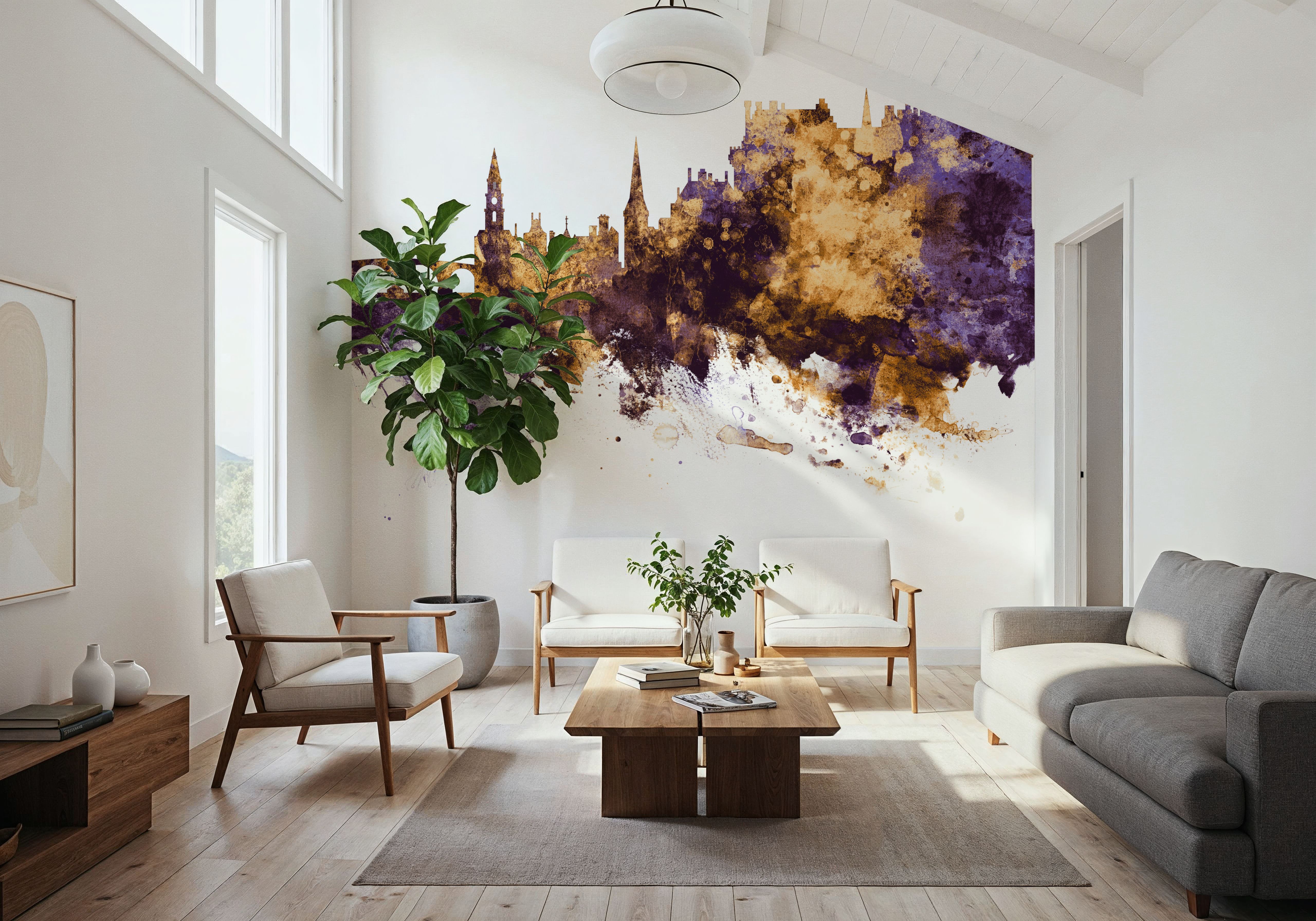 Stirling Scotland Skyline Purple & Gold