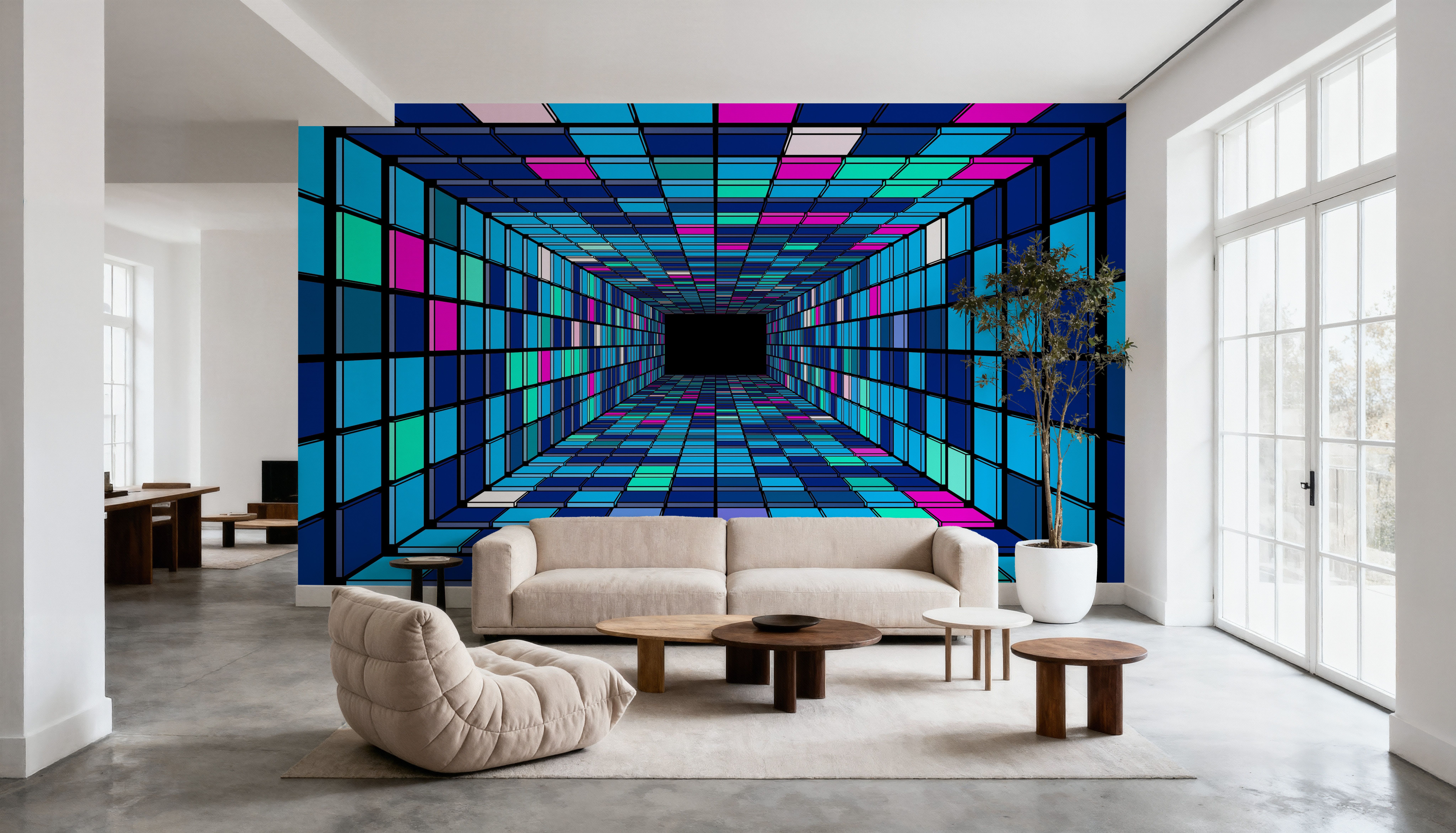 Retro Game Tunnel, Blue