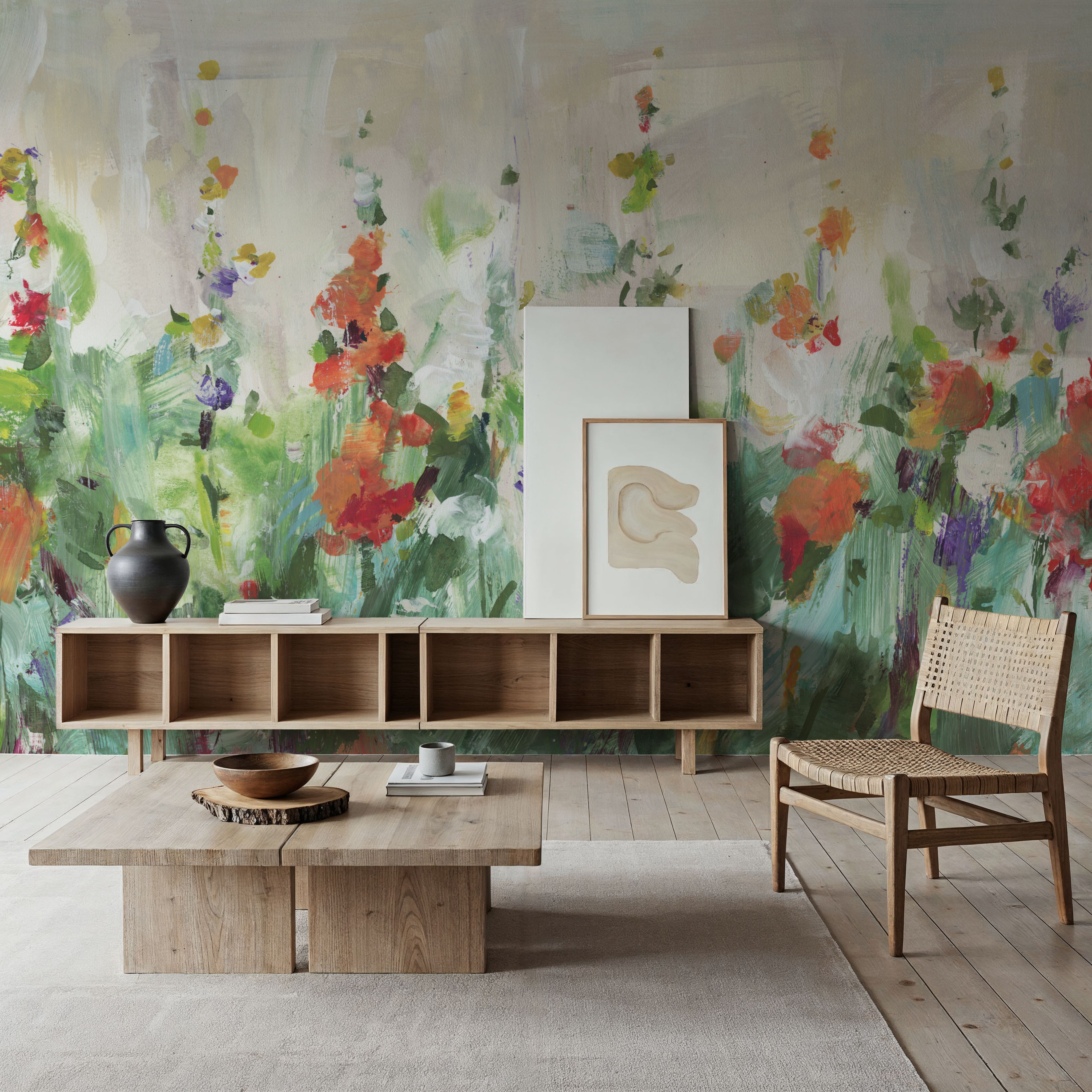 Row of Bright Flowers