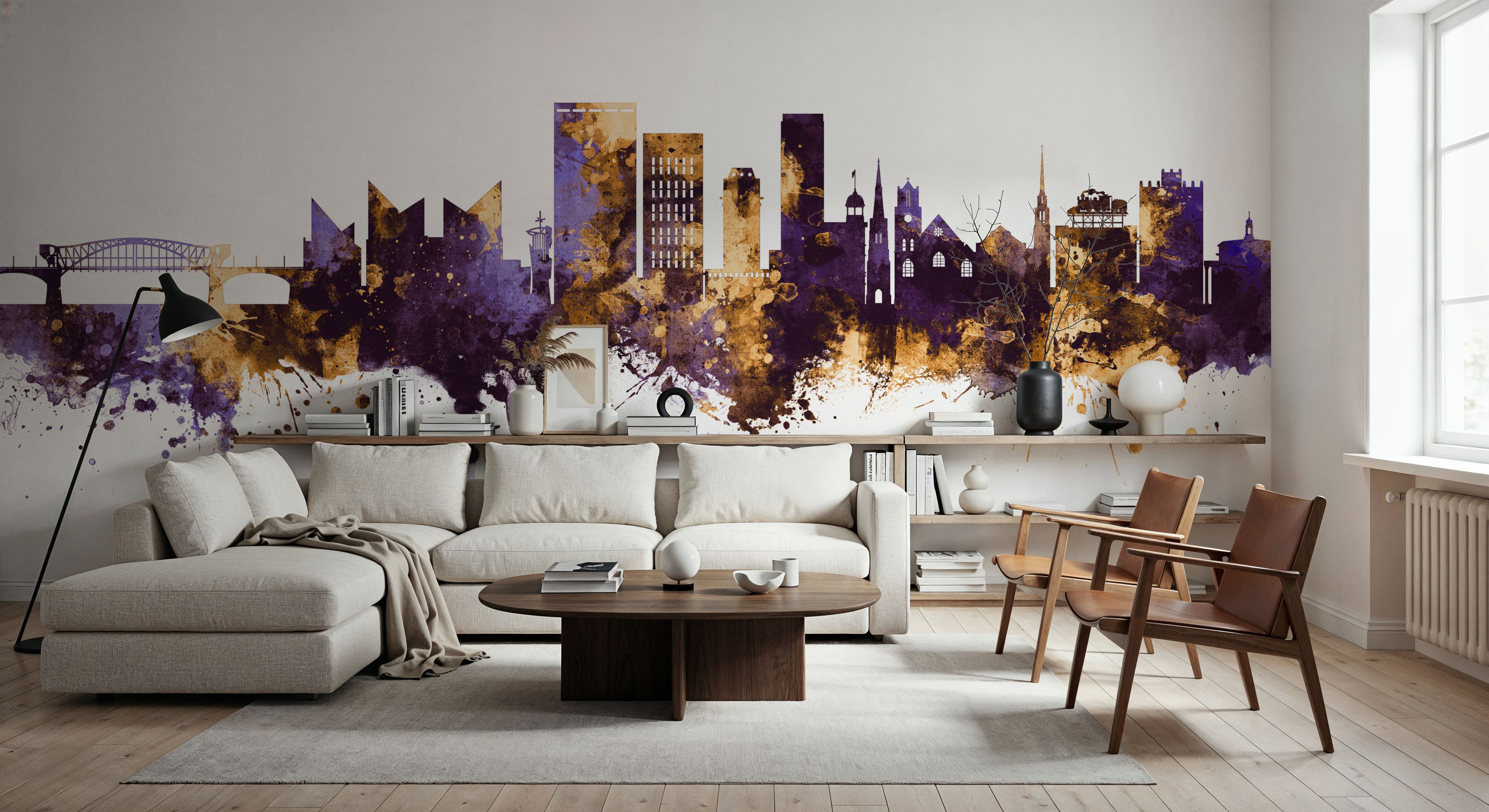 Chattanooga Tennessee Skyline Purple & Gold, Tapeten