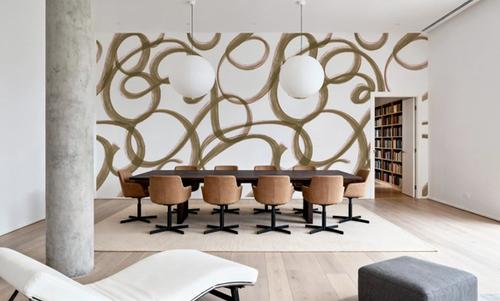 Curly Brush Lines, Beige