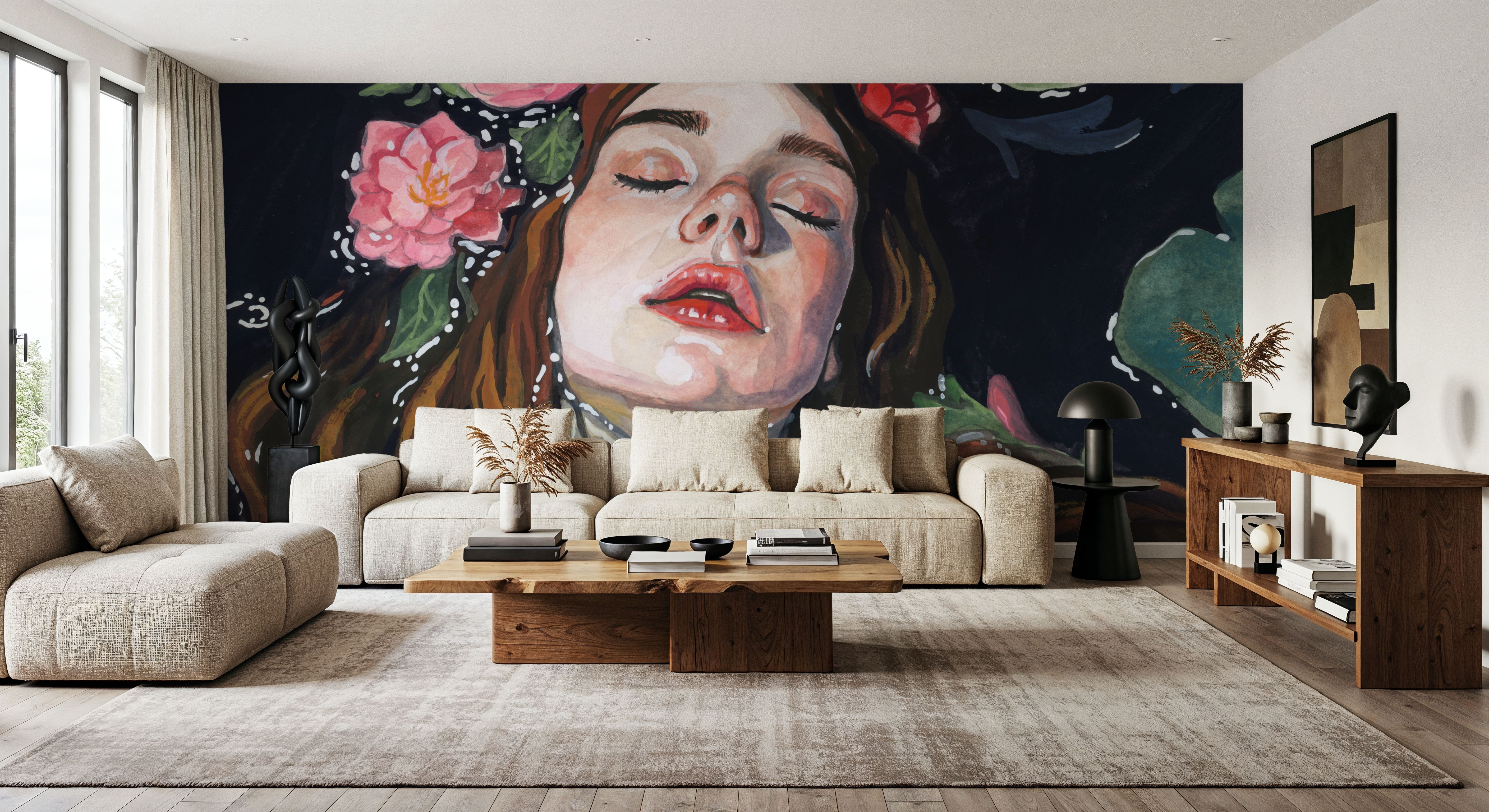 Ophelia With Lilies in Her Hair, Wallpaper