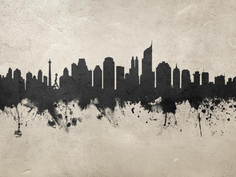 Jakarta Skyline Indonesia Concrete
