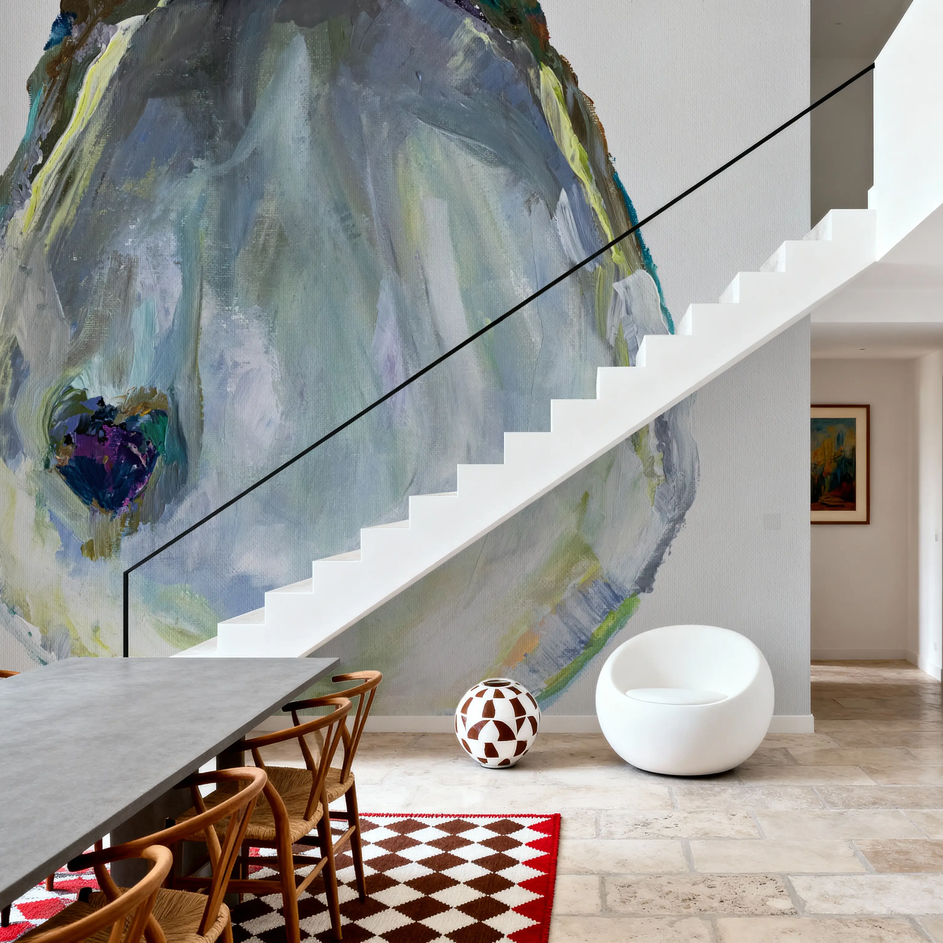 Papier Peint Panoramique - Pearly - Abstrait Animaux - Gris - Bureaux - Wallism Belgique - Encollage au mur ou Autocollant