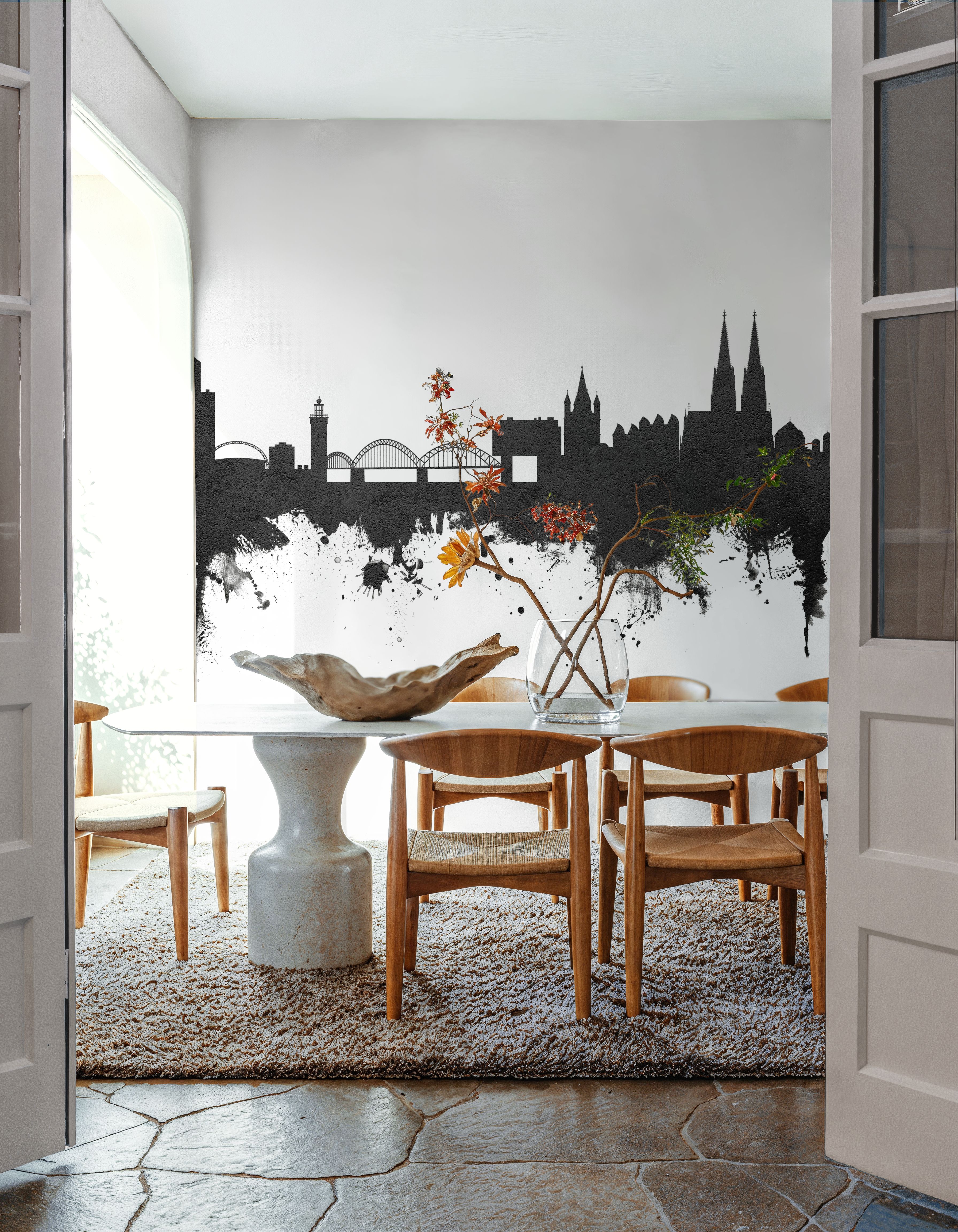 Cologne Germany Skyline Black & White