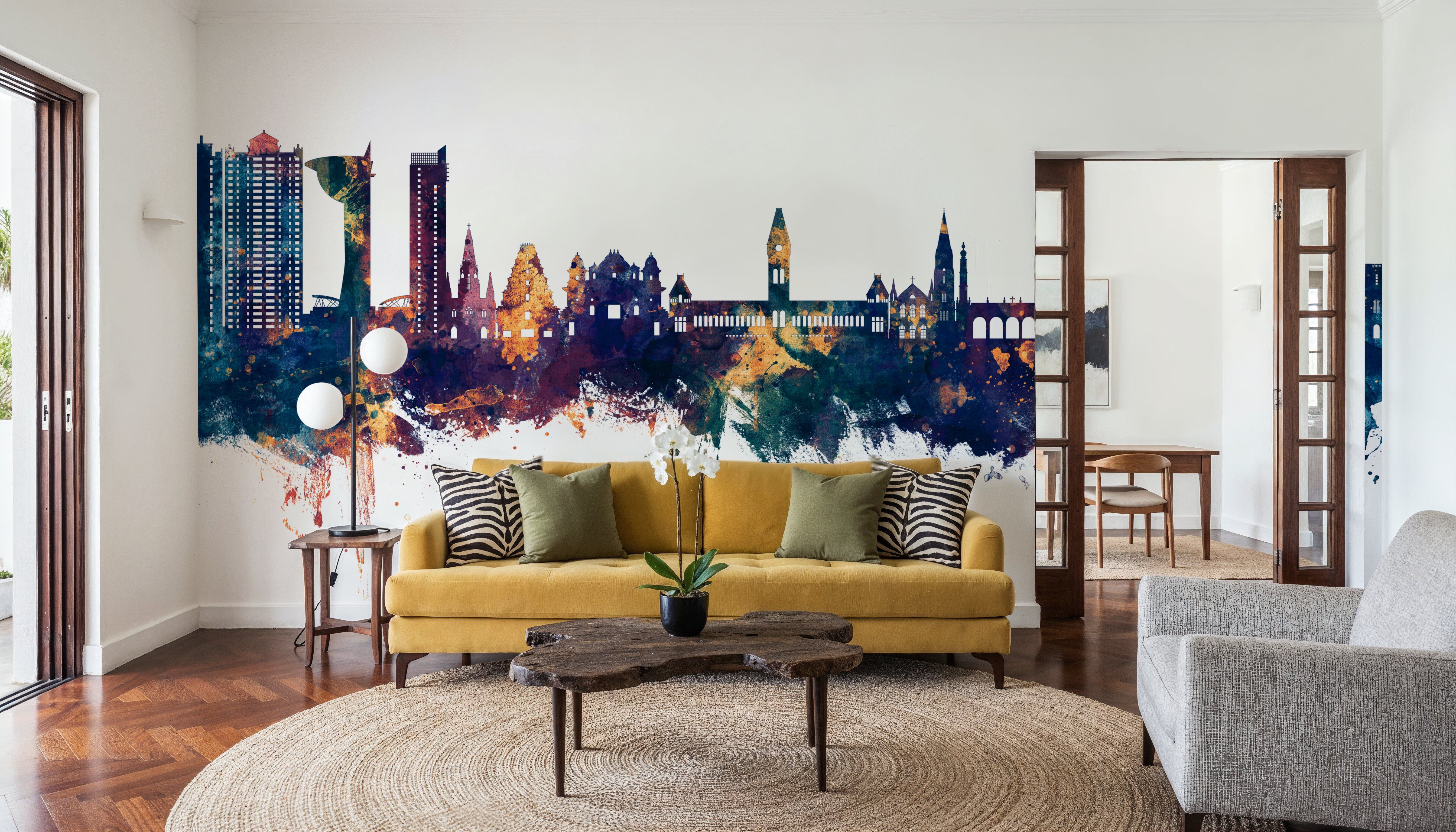 Chennai Skyline India Blue & Bronze