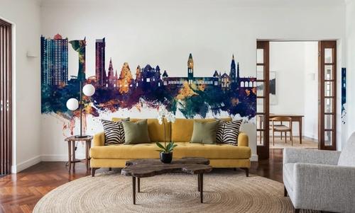 Chennai Skyline India Blue & Bronze