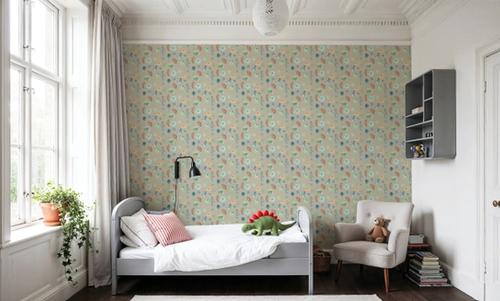 Flutterby Flowers Beige