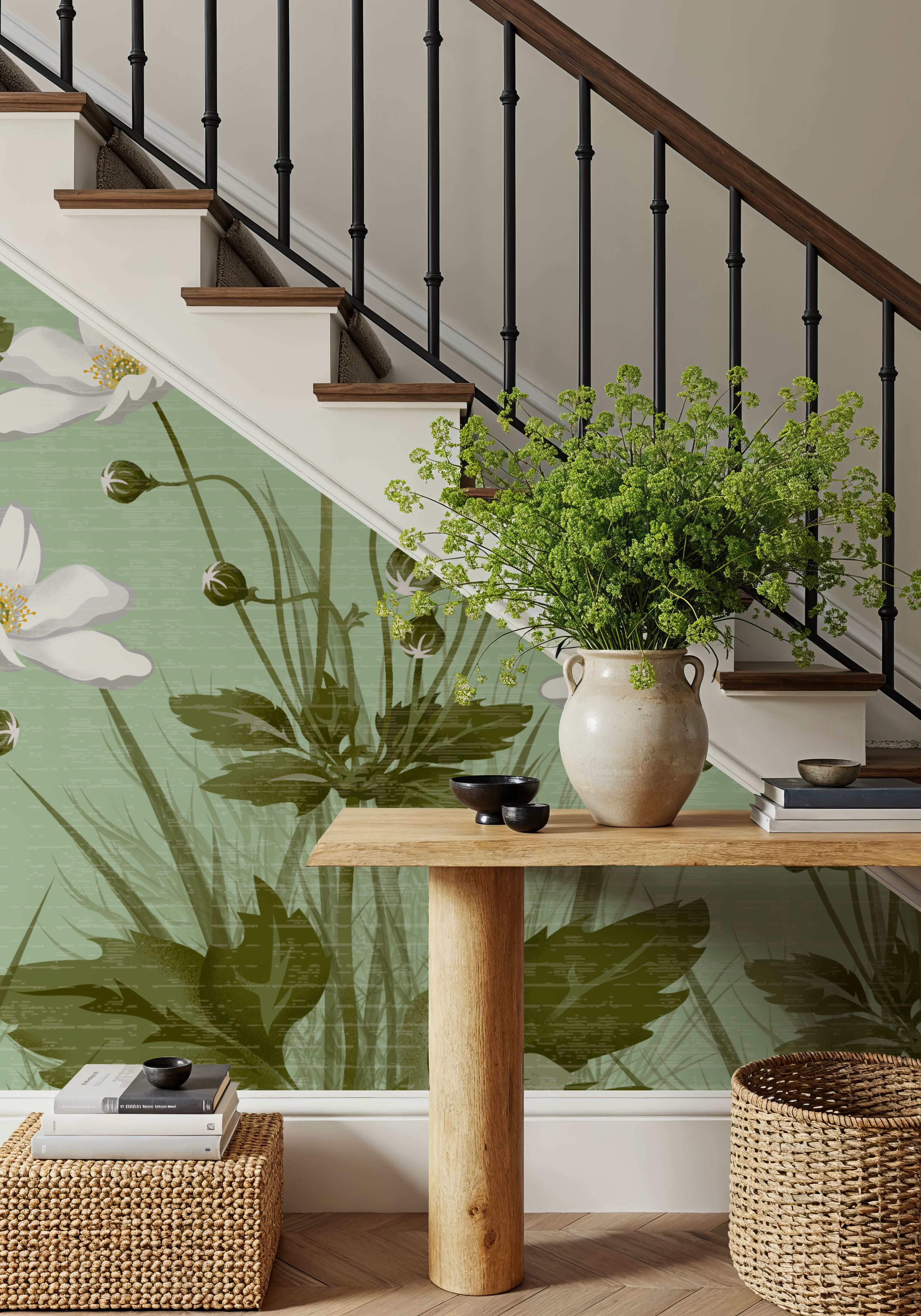 White Anemones, Pistachio