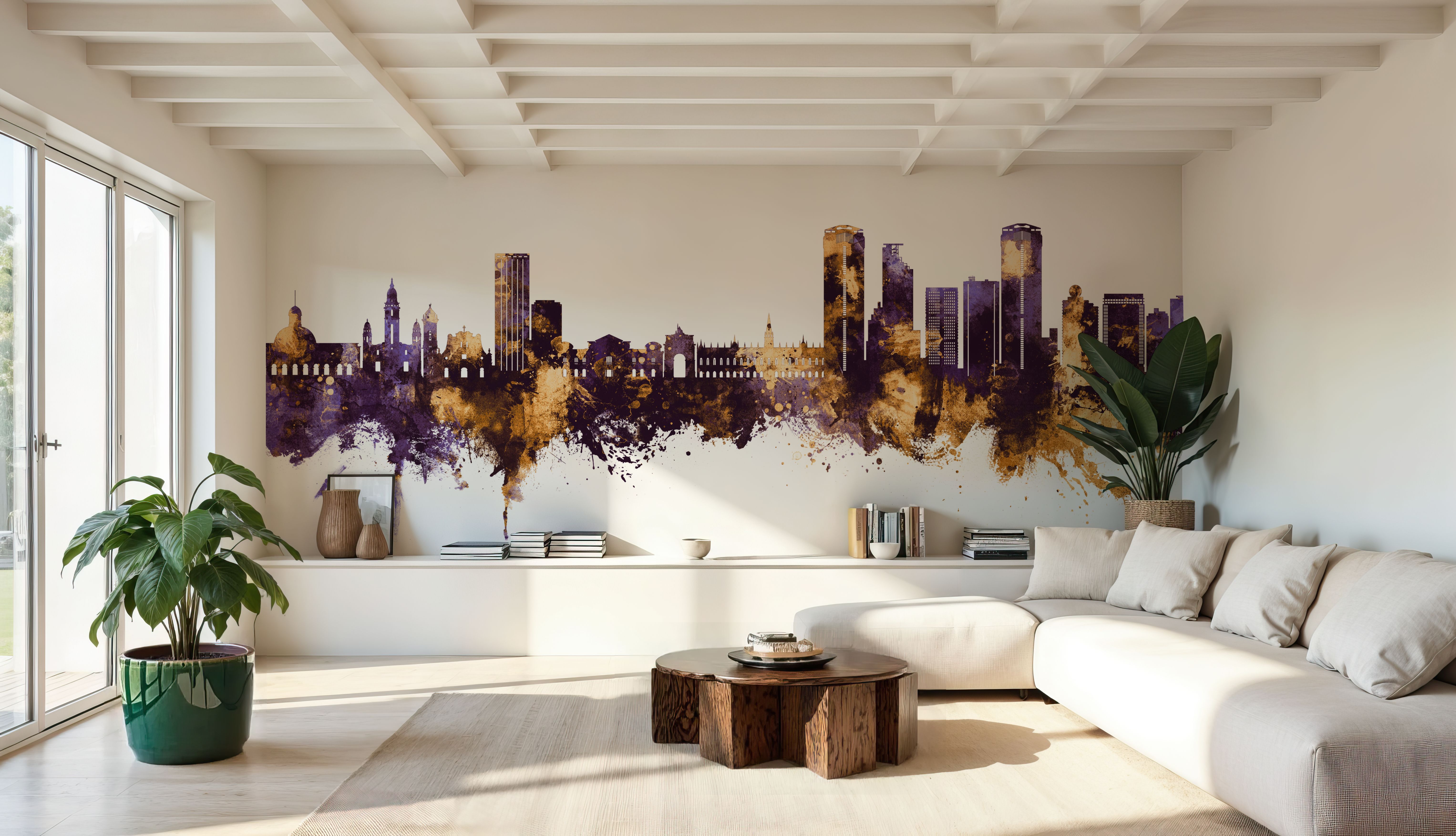 Caracas Skyline Purple & Gold