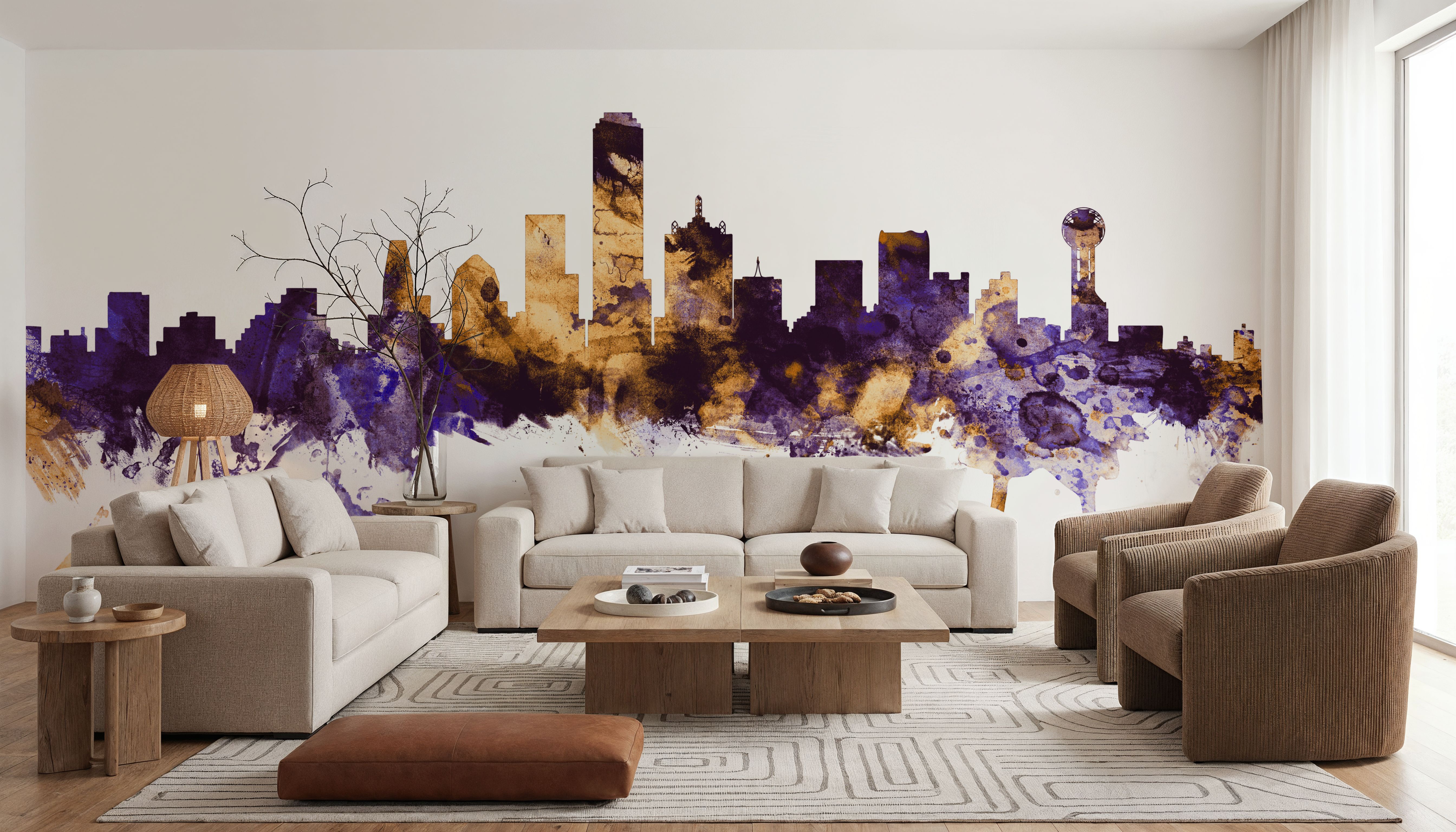 Dallas Skyline Purple & Gold