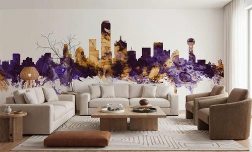 Dallas Skyline Purple & Gold