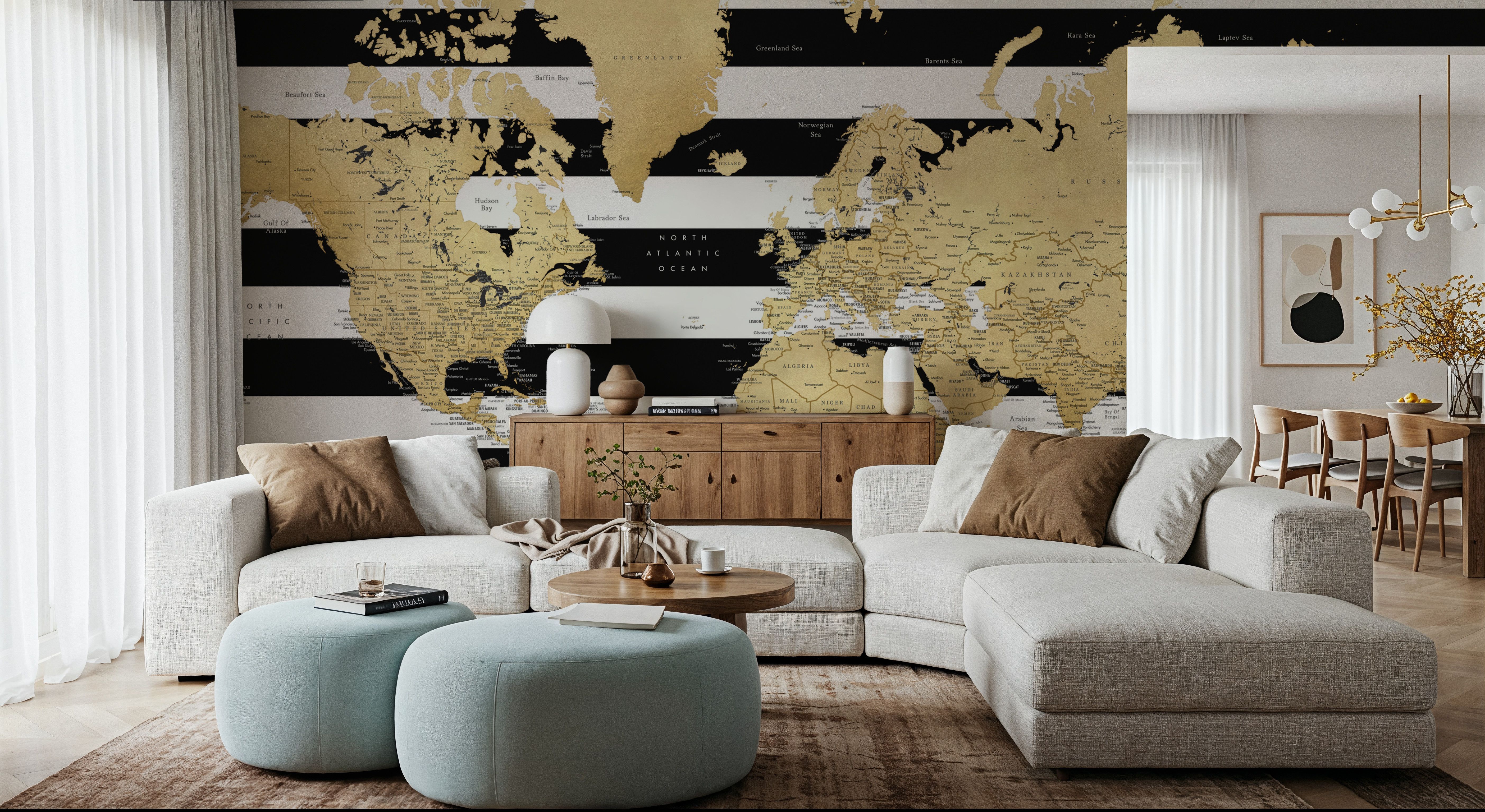 World Map Cities - Harper, Wallpaper