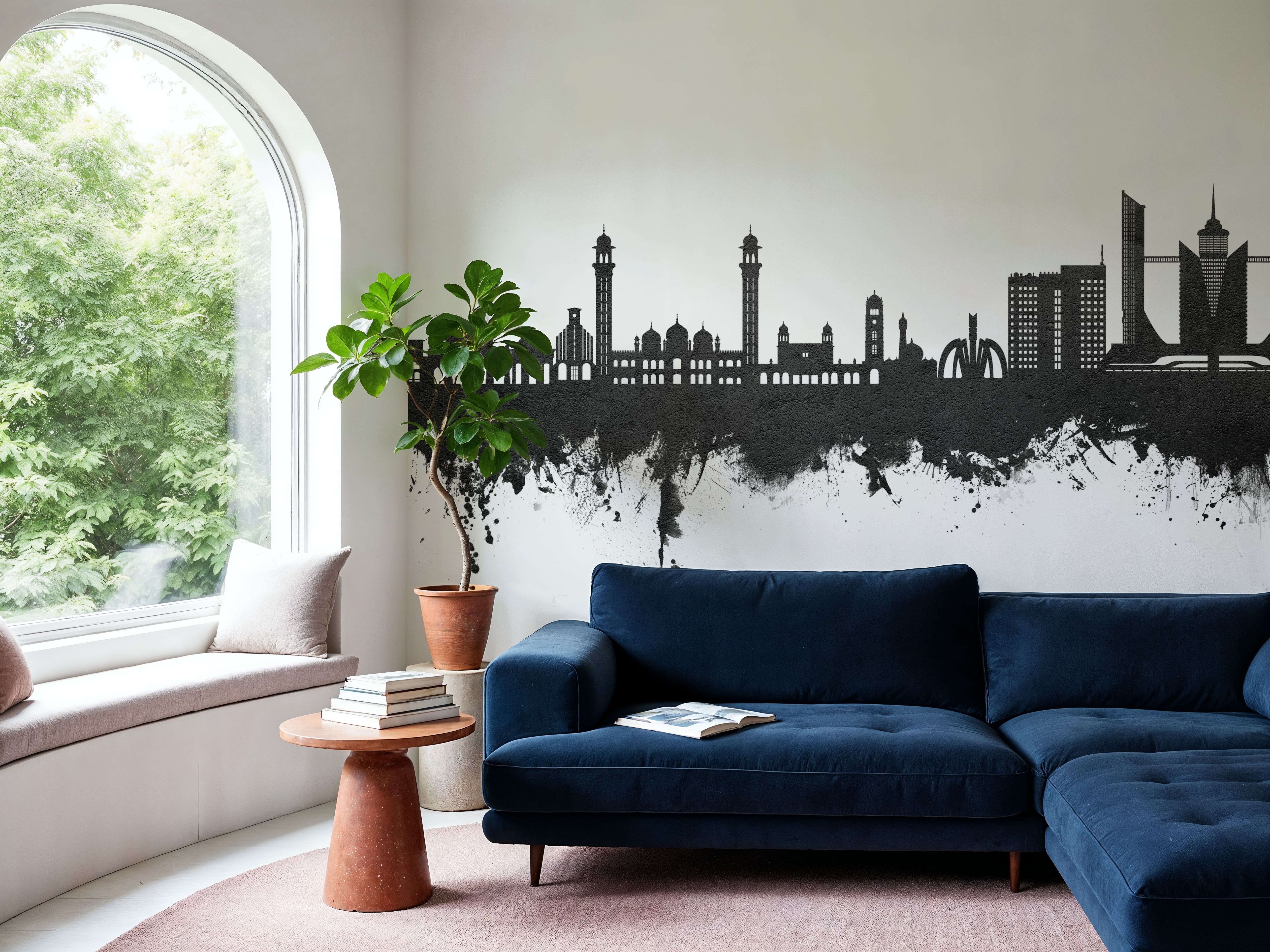 Faislabad Pakistan Skyline Black & White