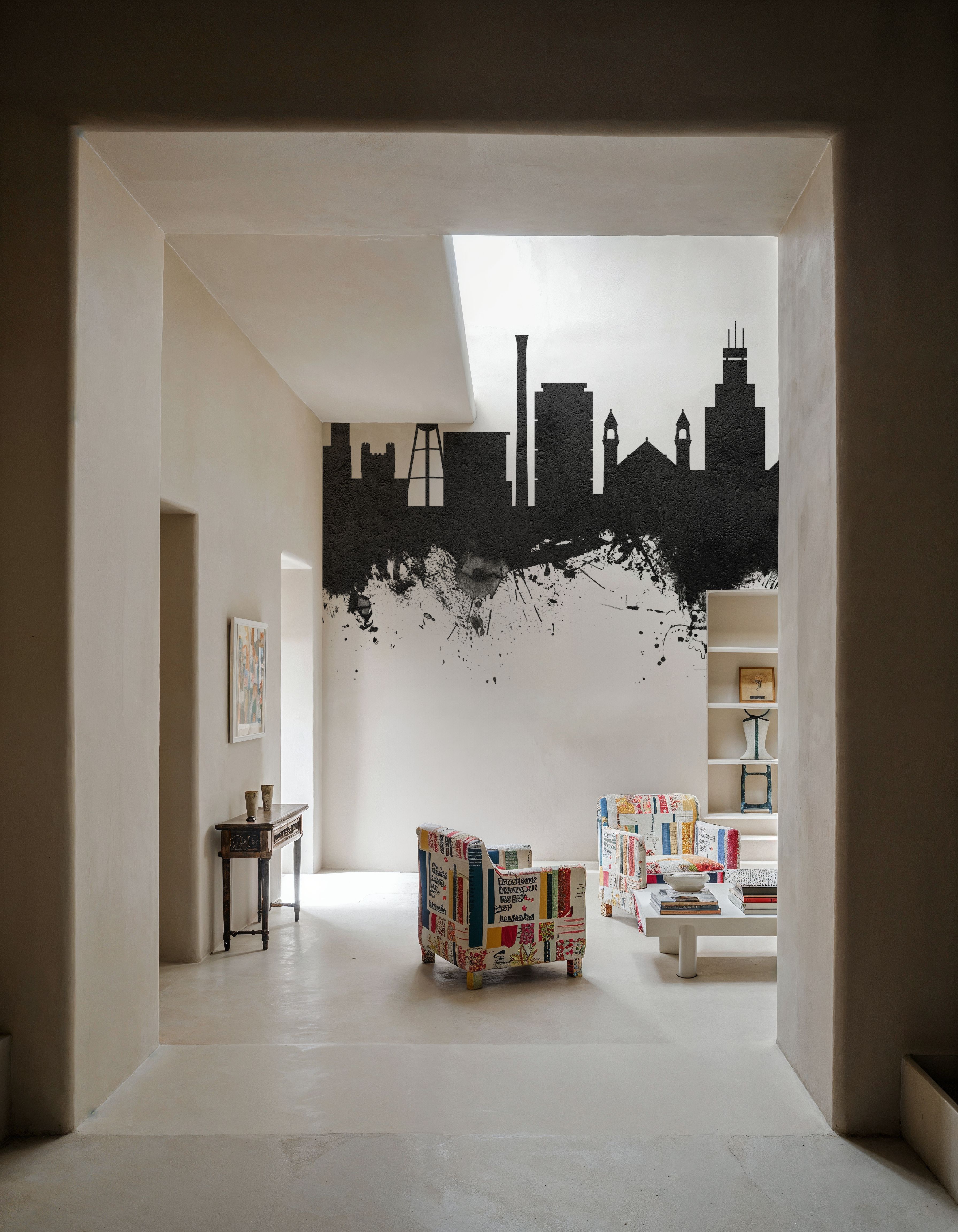 Durham North Carolina Skyline Black & White