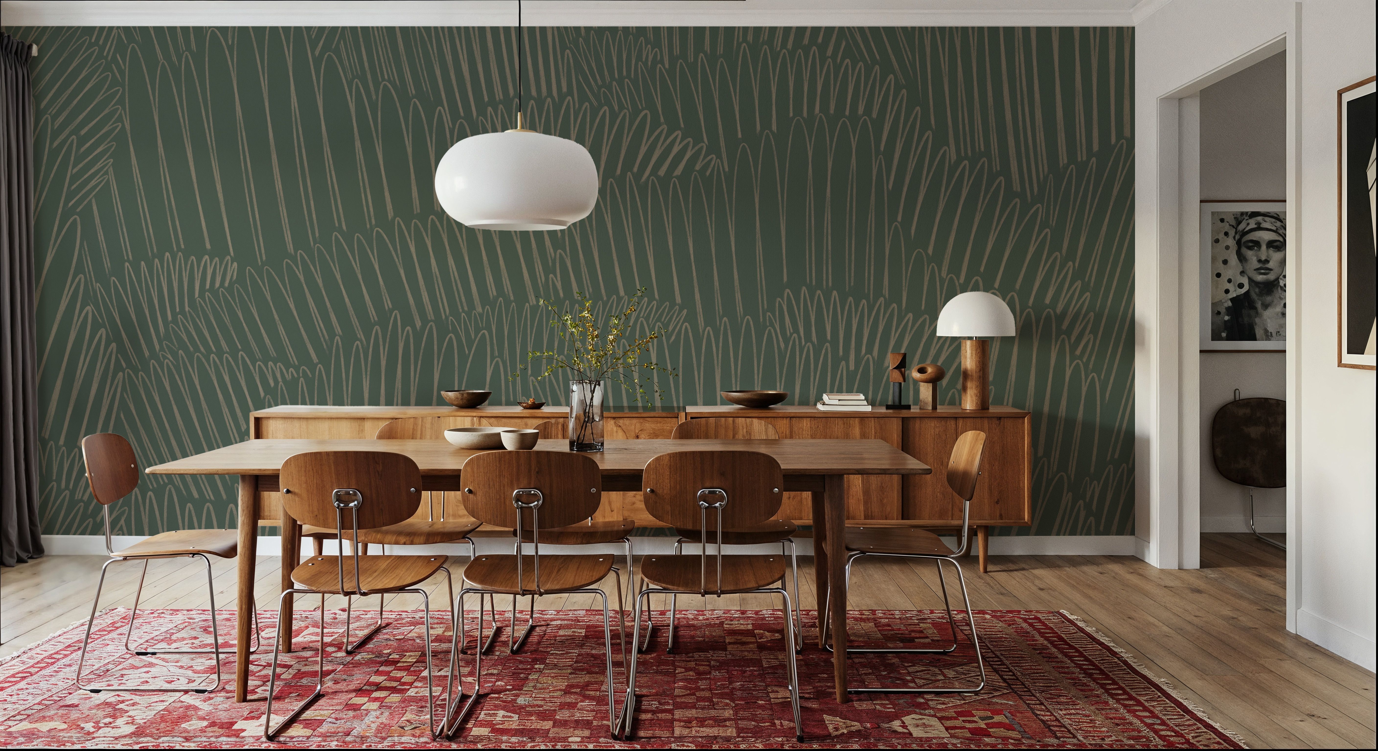 Ruffles Hills, Sage, Wallpaper