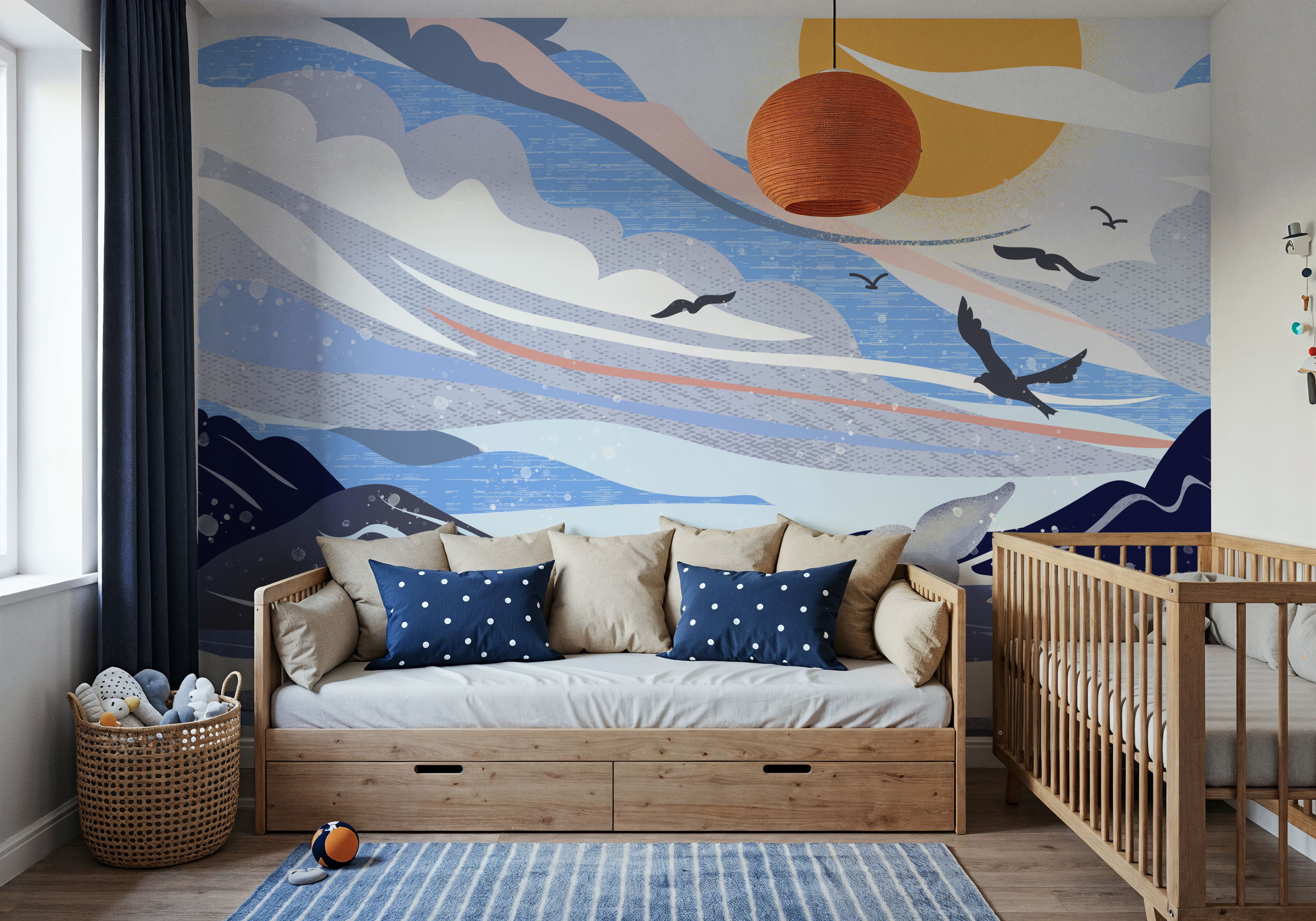 Coastal Apricity, Blue, Wallpaper