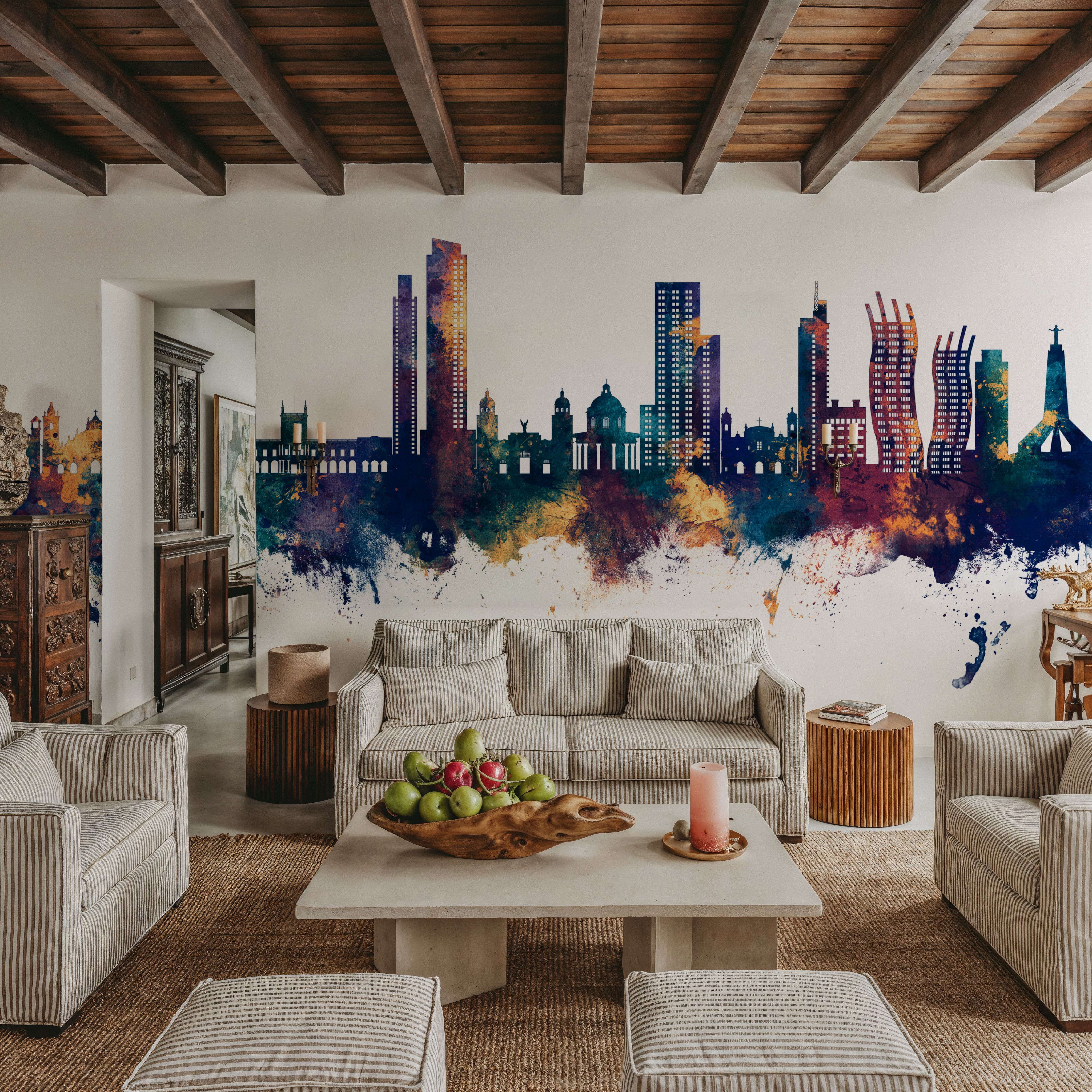 Asunción Paraguay Skyline Blue & Bronze