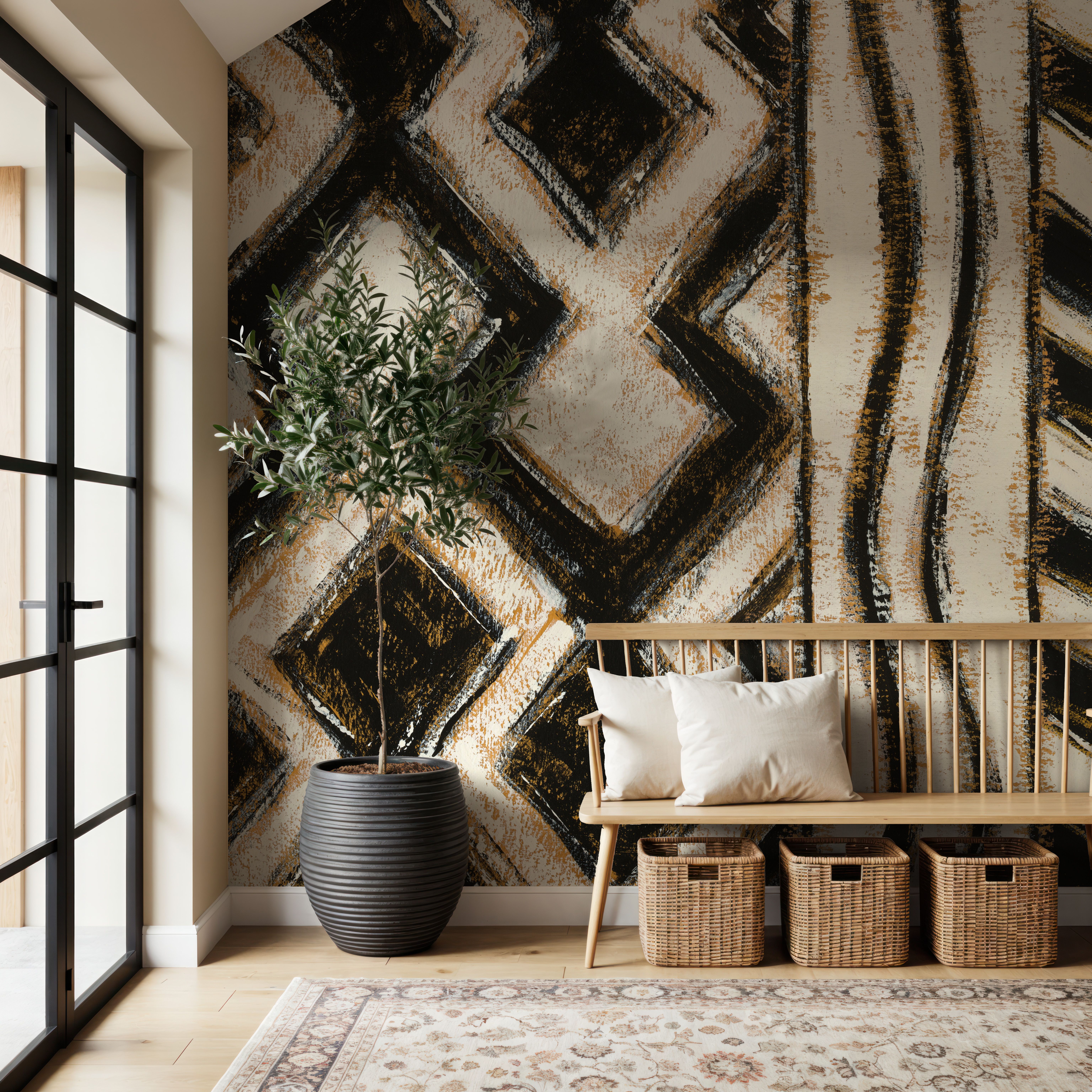 Black and Gold Geometric VIII