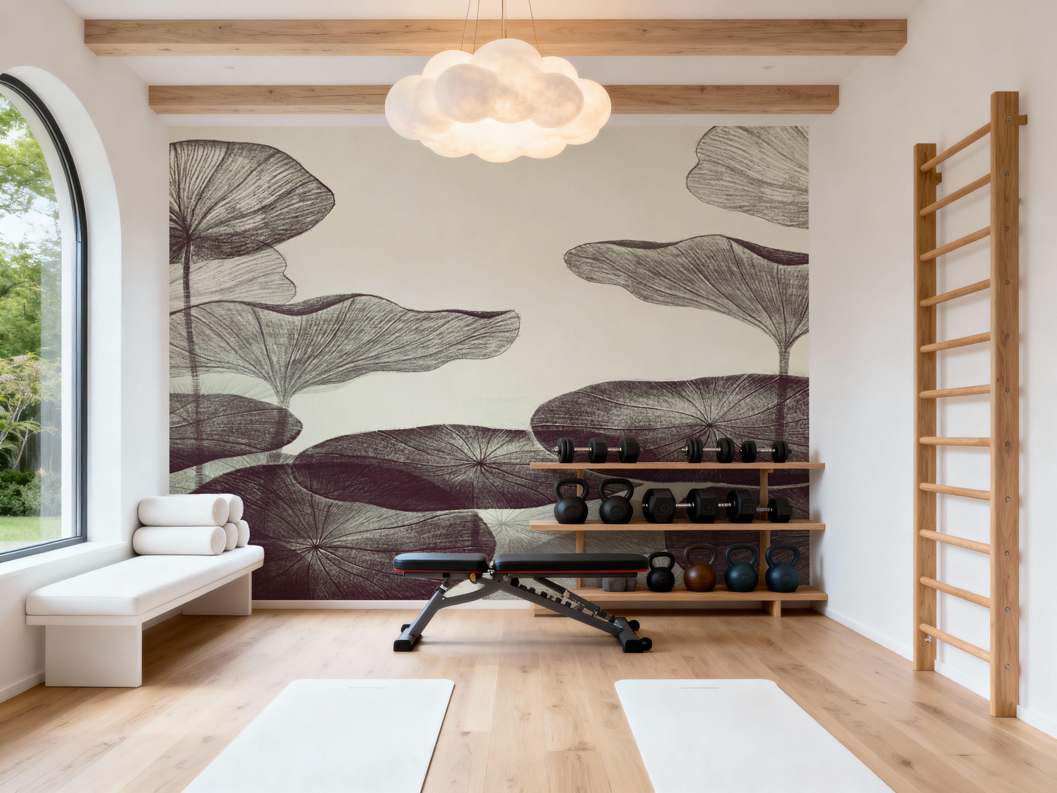 Subtle Water Lily Drawing, Graphite