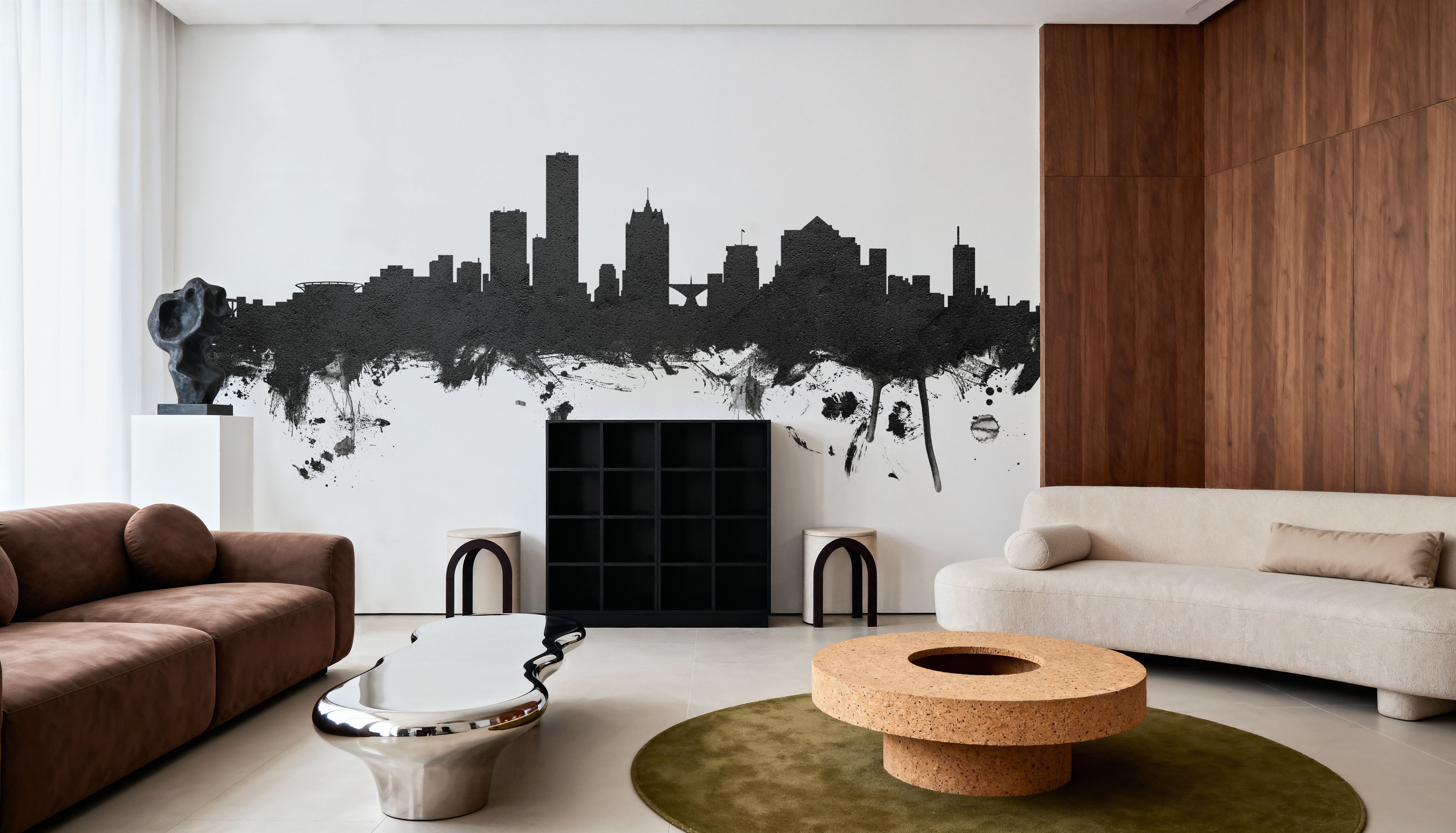 Milwaukee Wisconsin Skyline Black & White