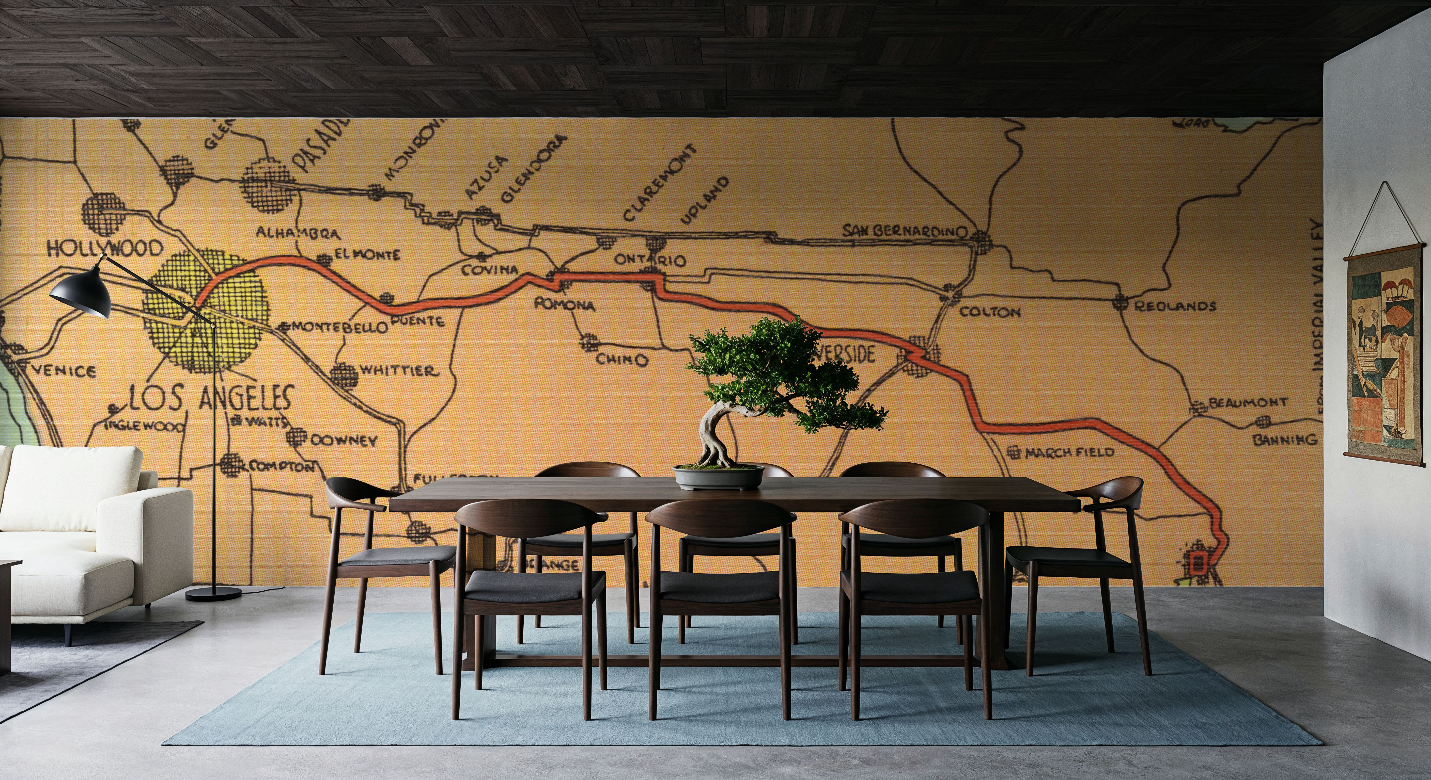 Greetings from California Map - Screenprint Postcard