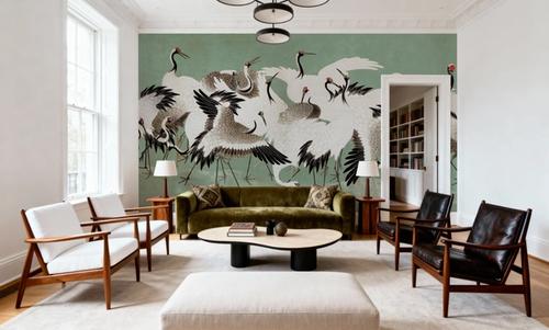 Japanese Flock of Cranes, Jade