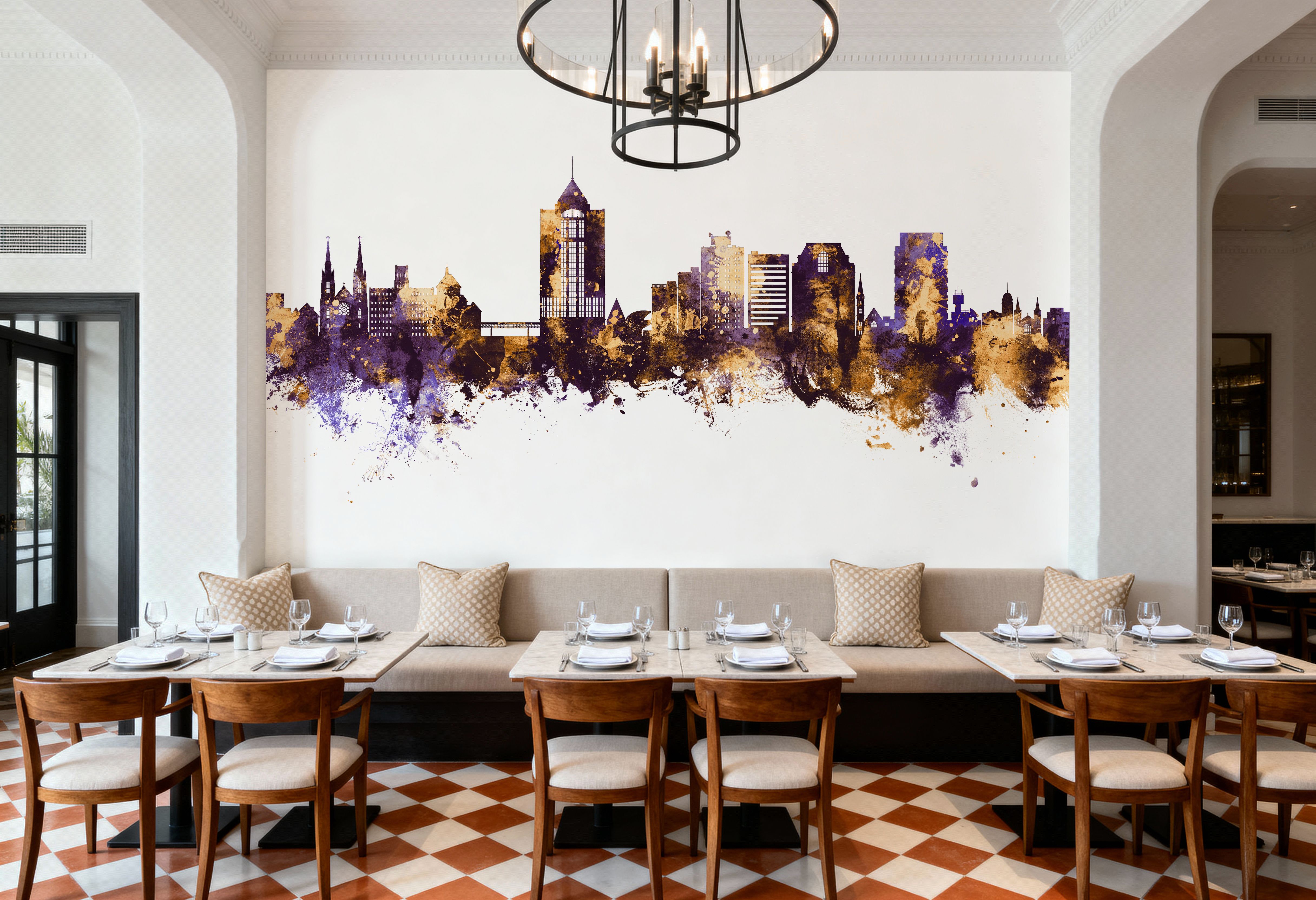 Roanoke Virginia Skyline Purple & Gold