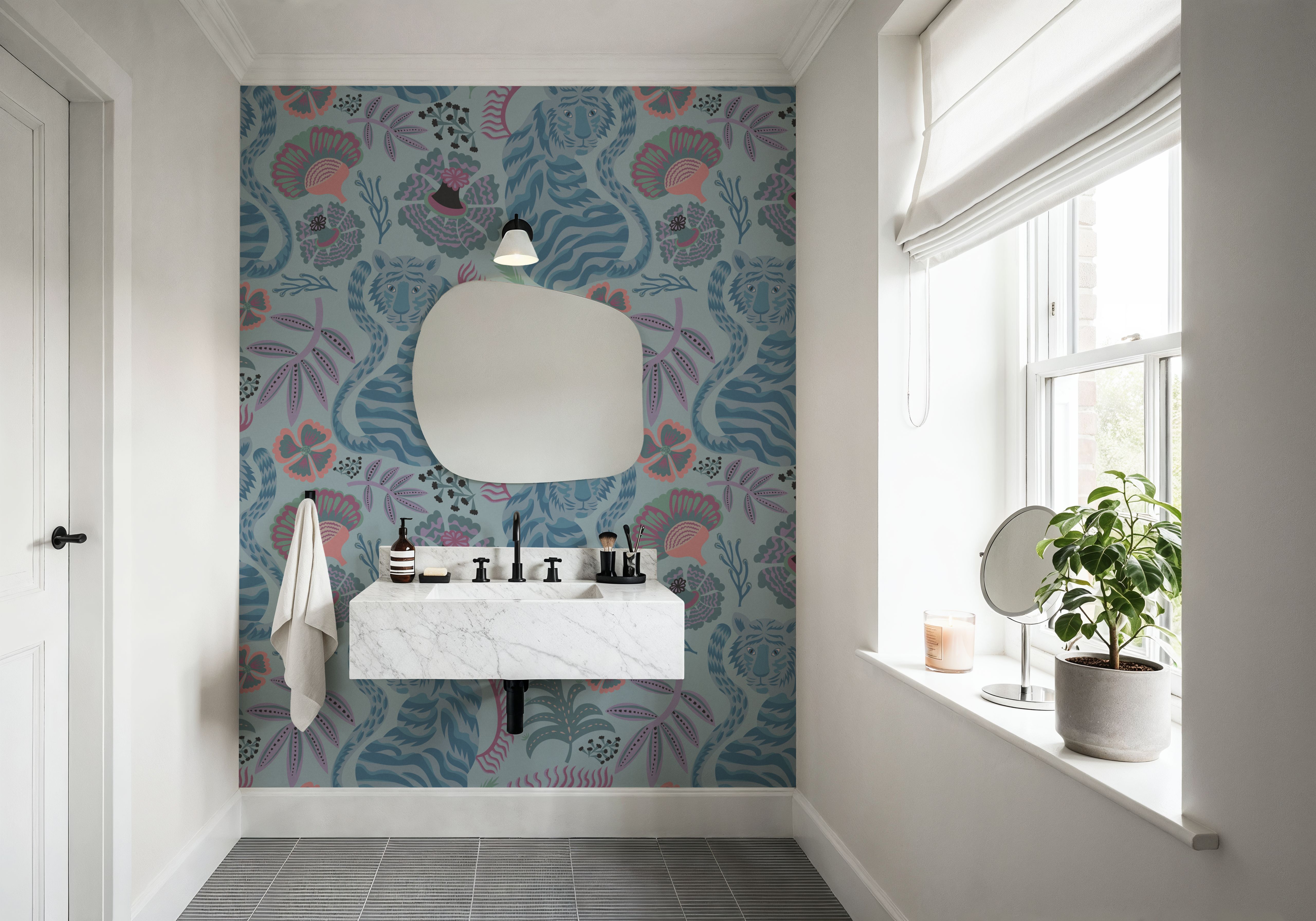 Painterly Tigers Light Blue