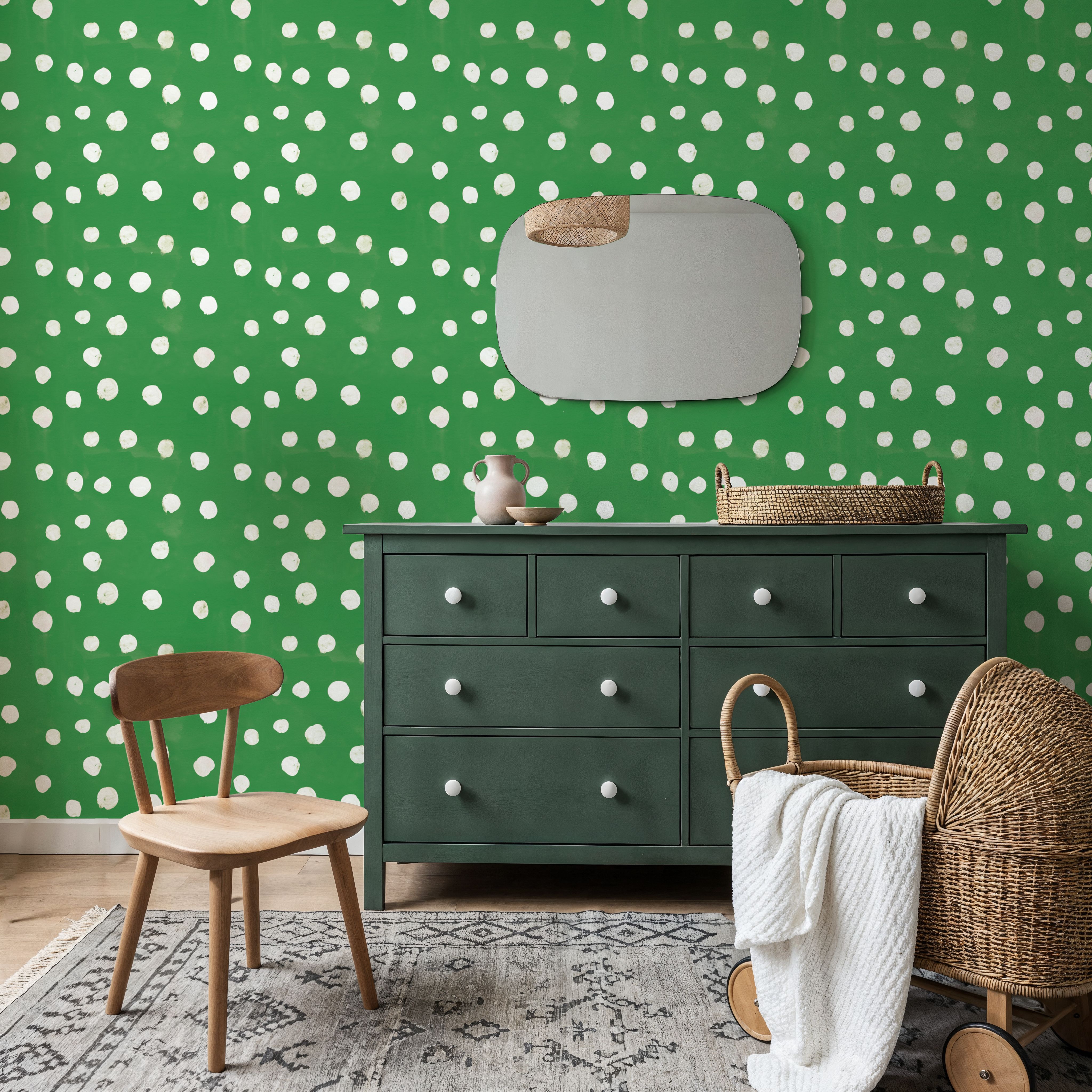 Mellow Dots Green, Papel de parede