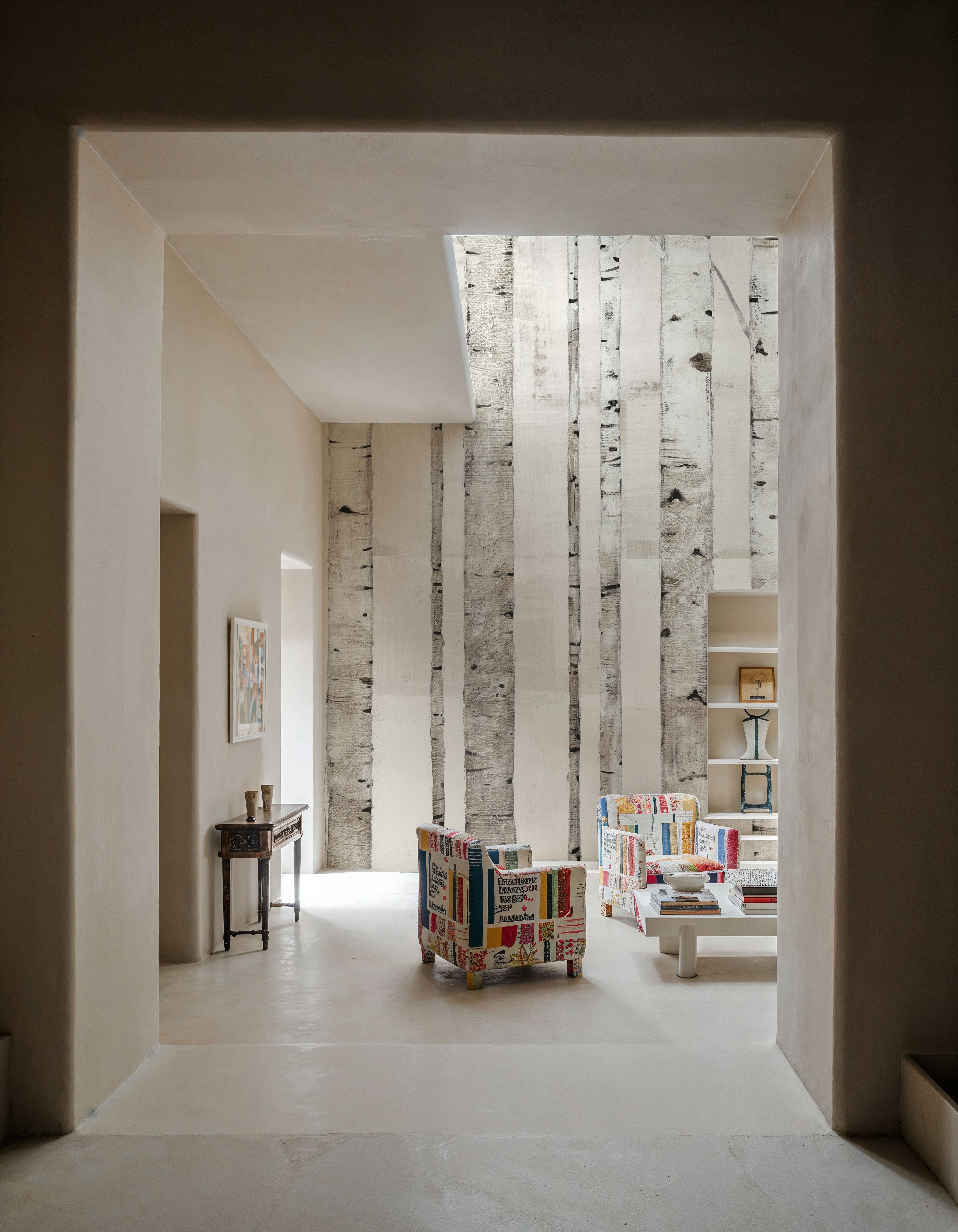 Birch Trees on White