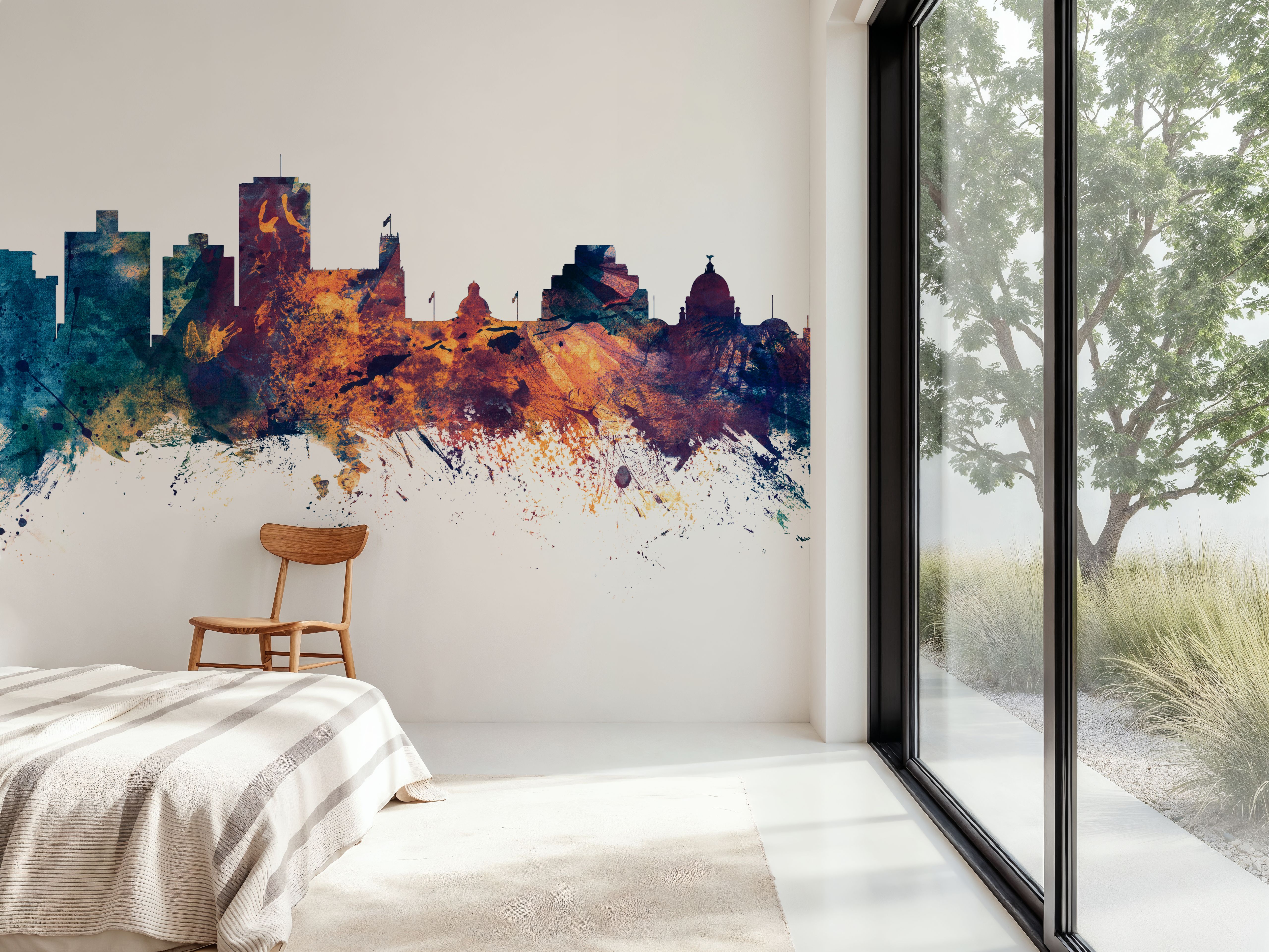 Jackson Mississippi Skyline Blue & Bronze