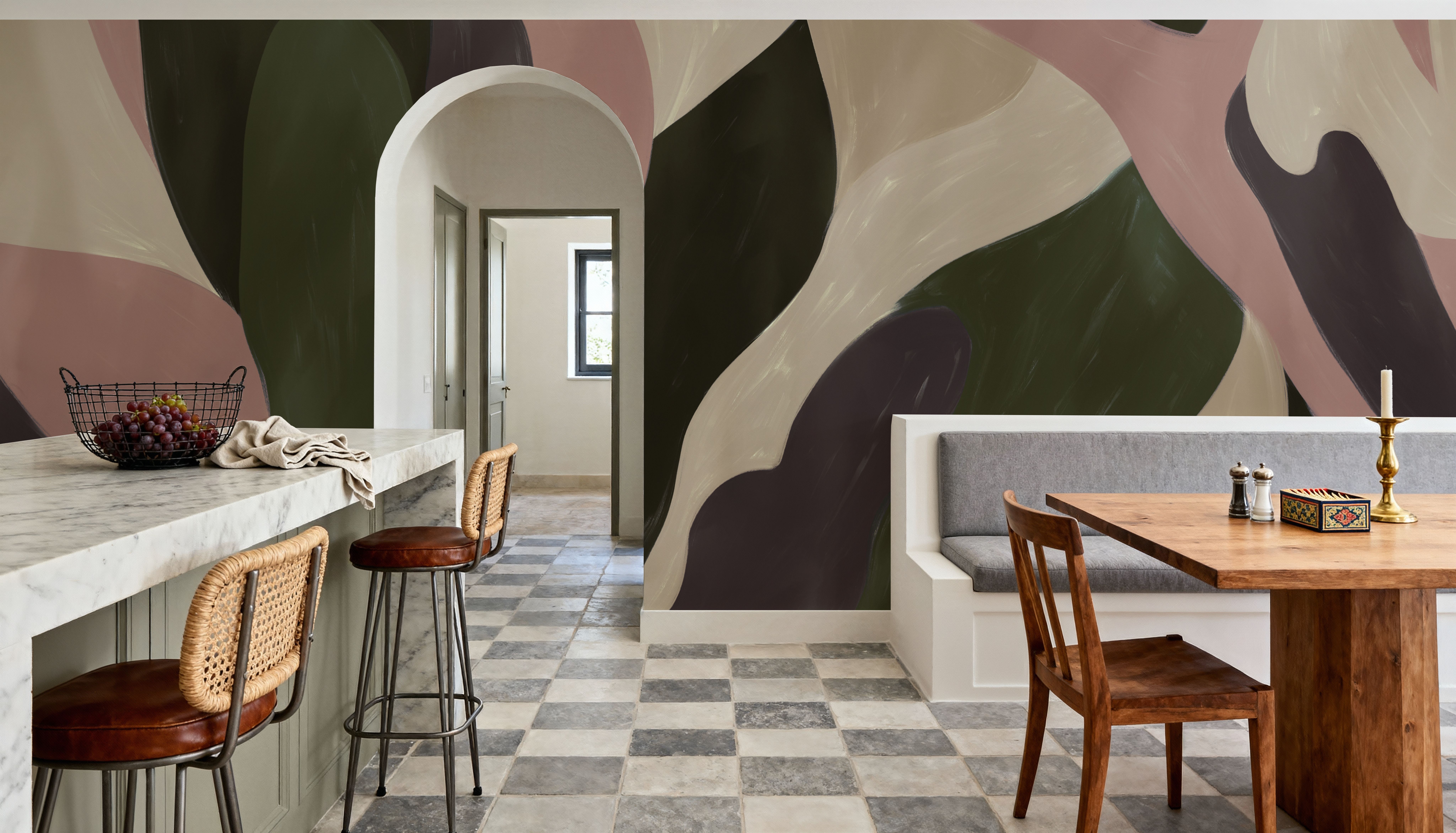 Dynamic Fields, Forest Green & Rose