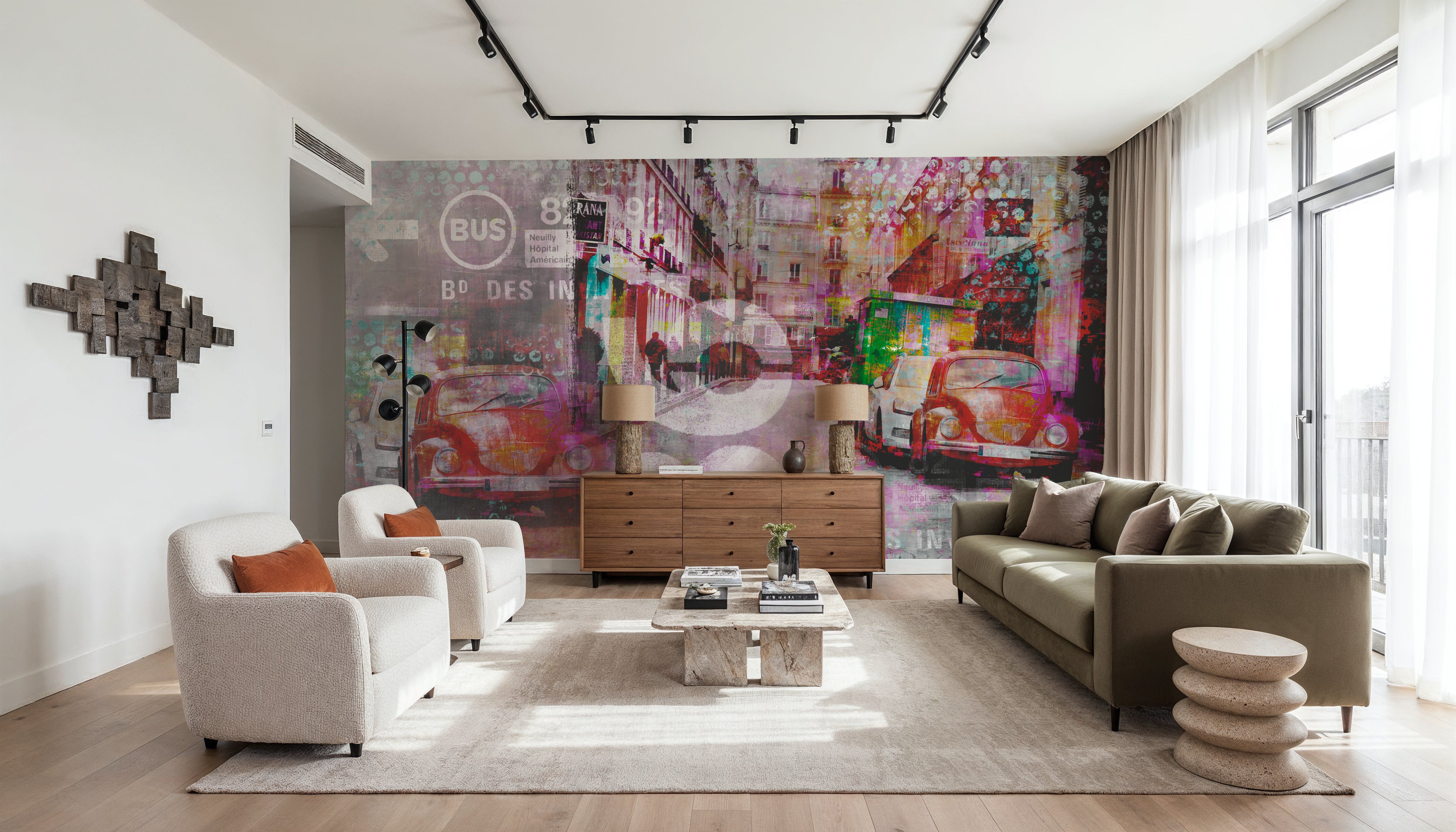 Urban Life, Pink, Wallpaper