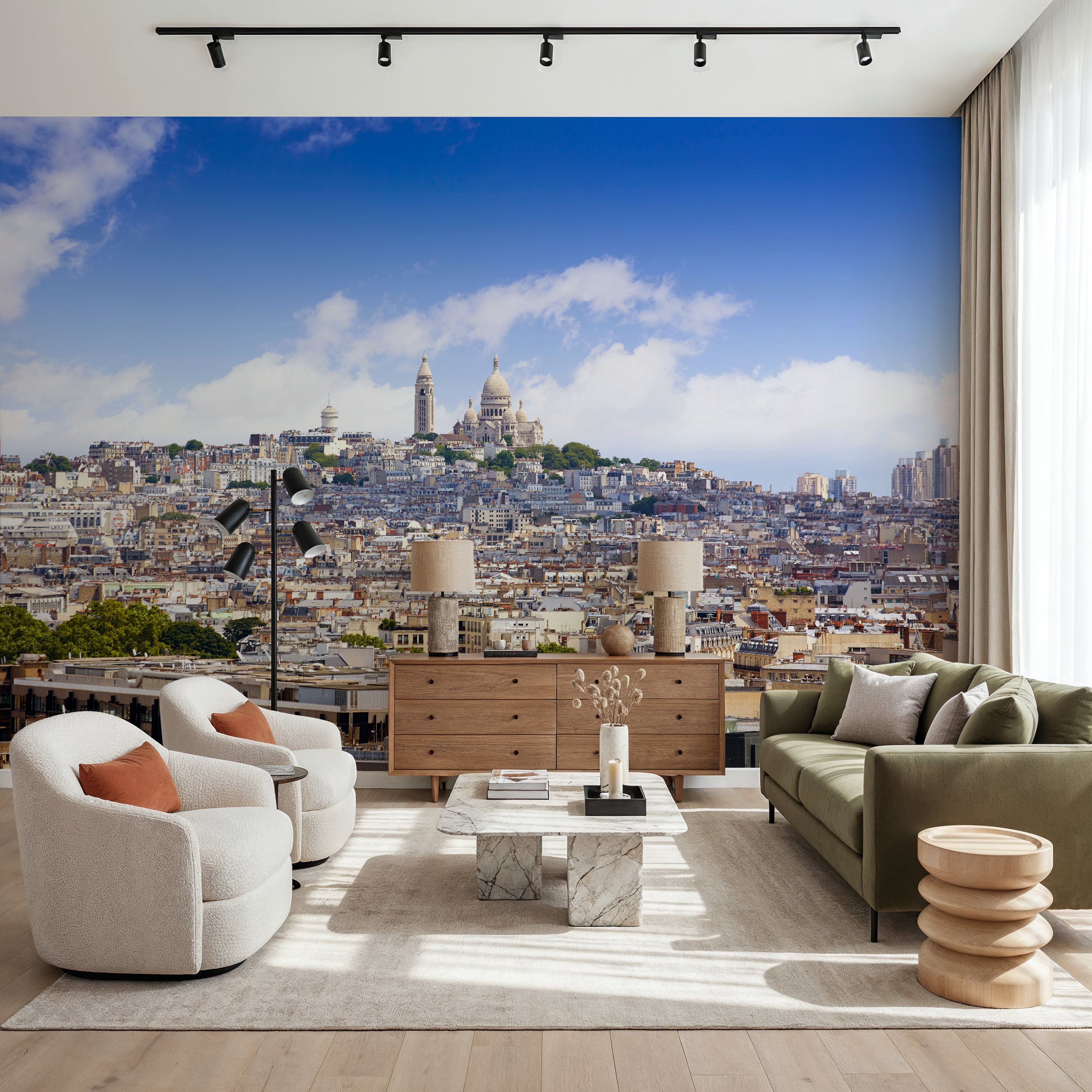 Paris Skyline and Sacre Coeur Basilique