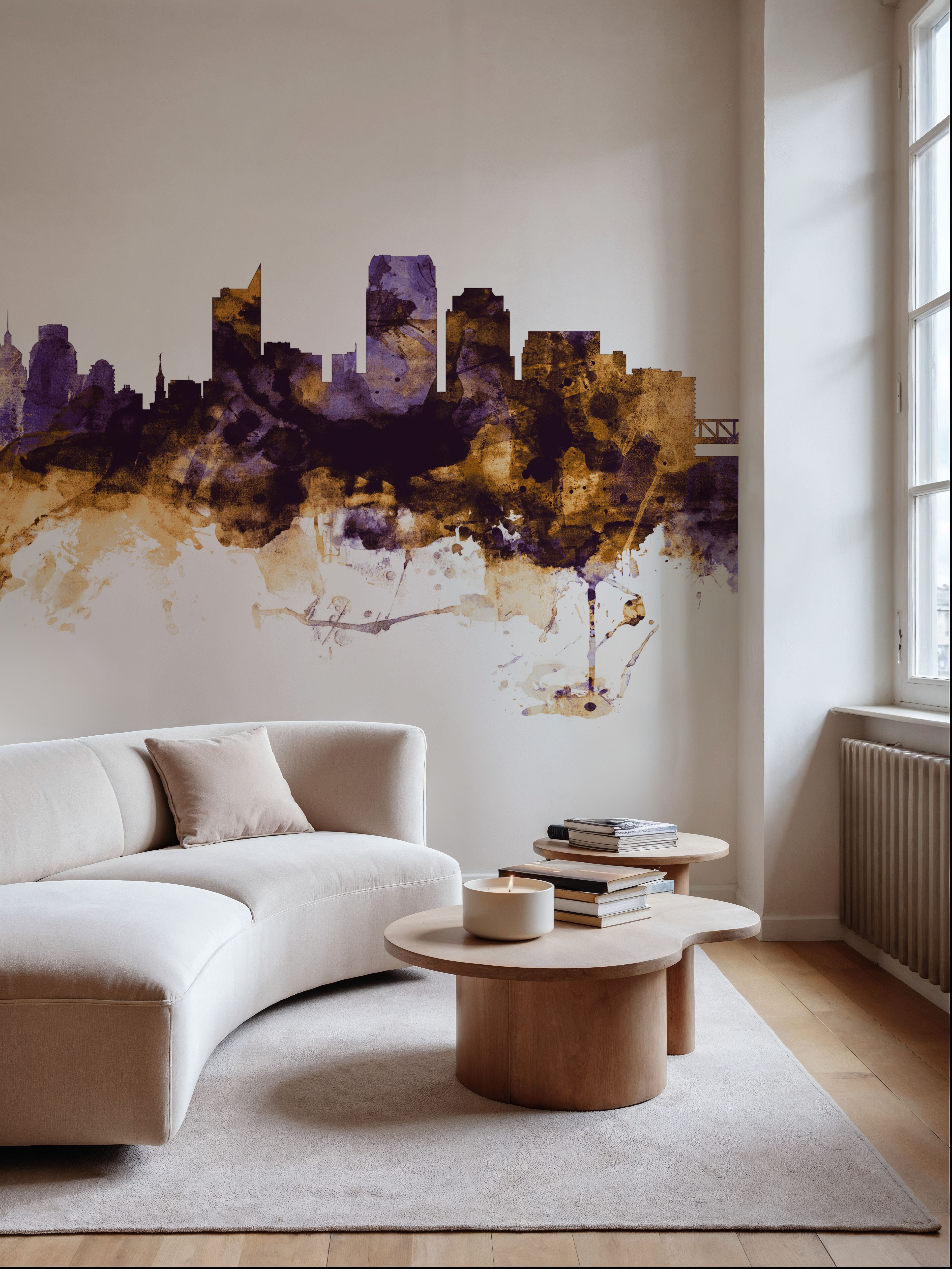 Sacramento California Skyline Purple & Gold