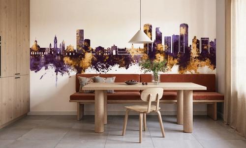 Caracas Skyline Purple & Gold