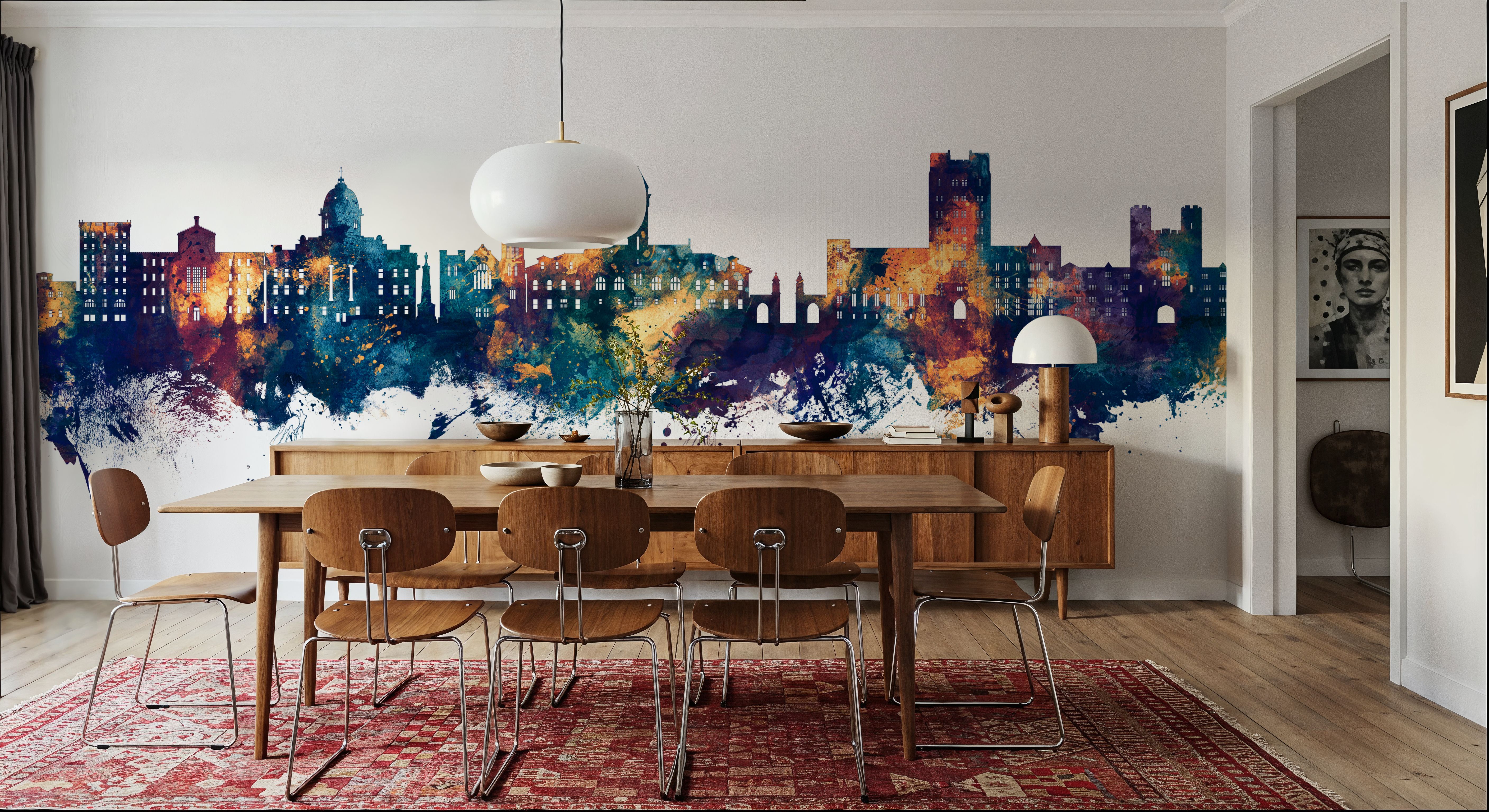 Bloomington Indiana Skyline Blue & Bronze