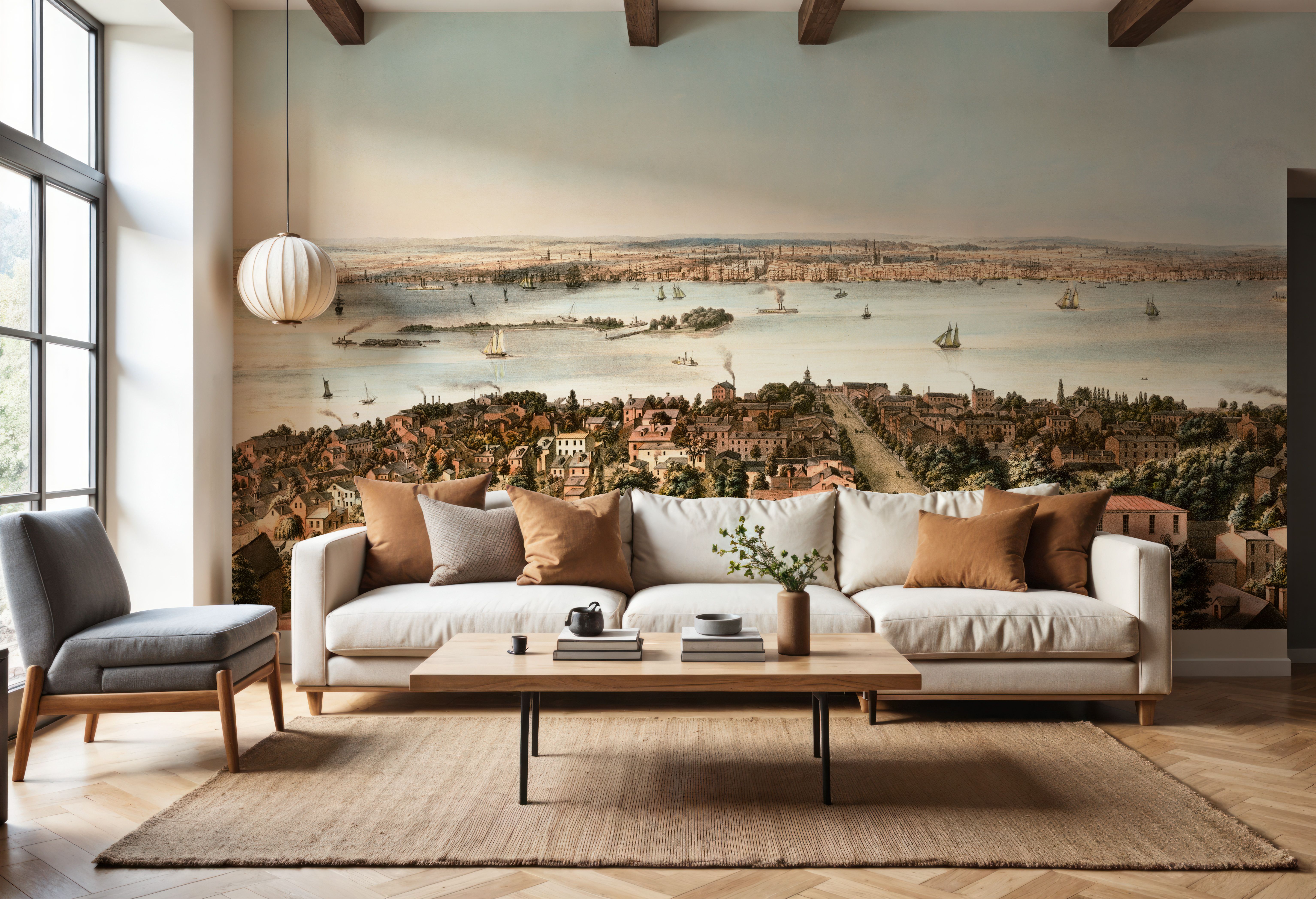 Old East View of Philadelphia, Pennsylvania, 1856, Wallpaper