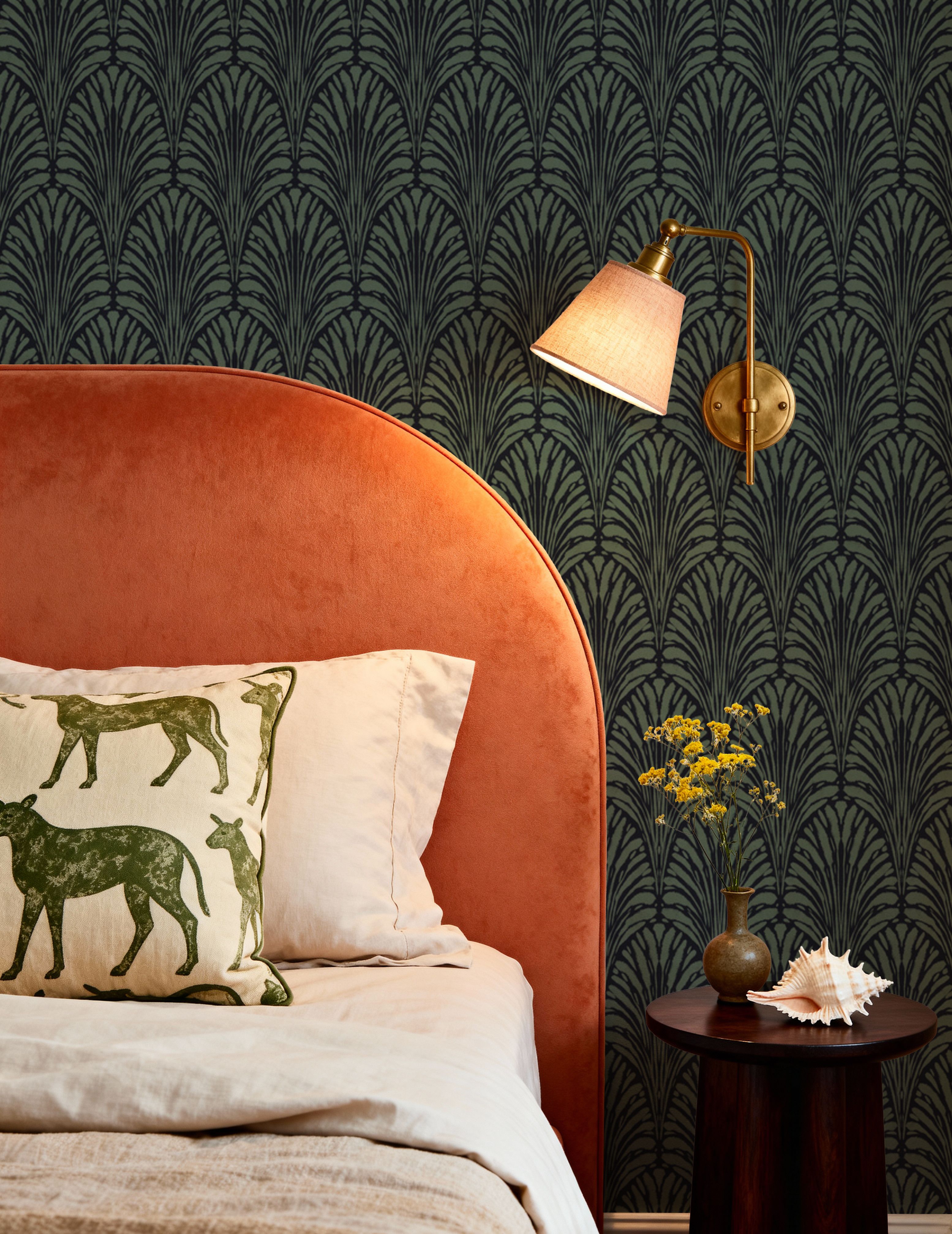 Brushstroke Fan Scallop, French Green