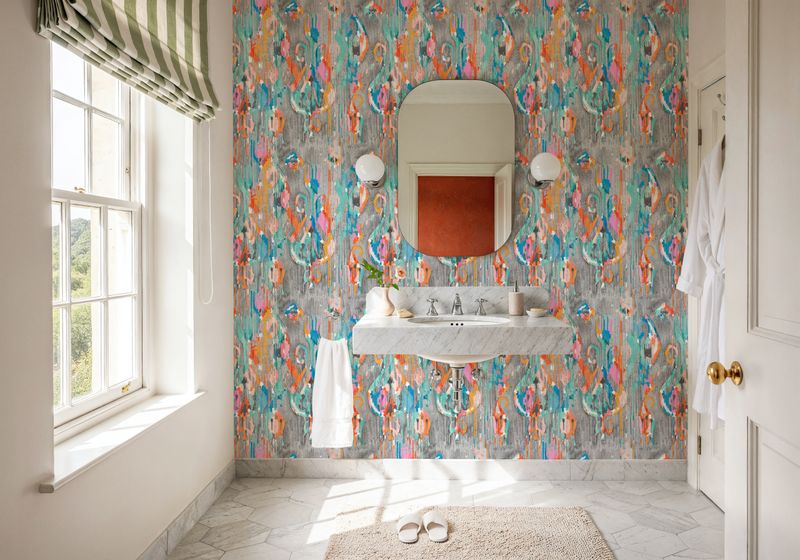 Rainy Day Ikat tapet 100% PVC-fri och giftfri