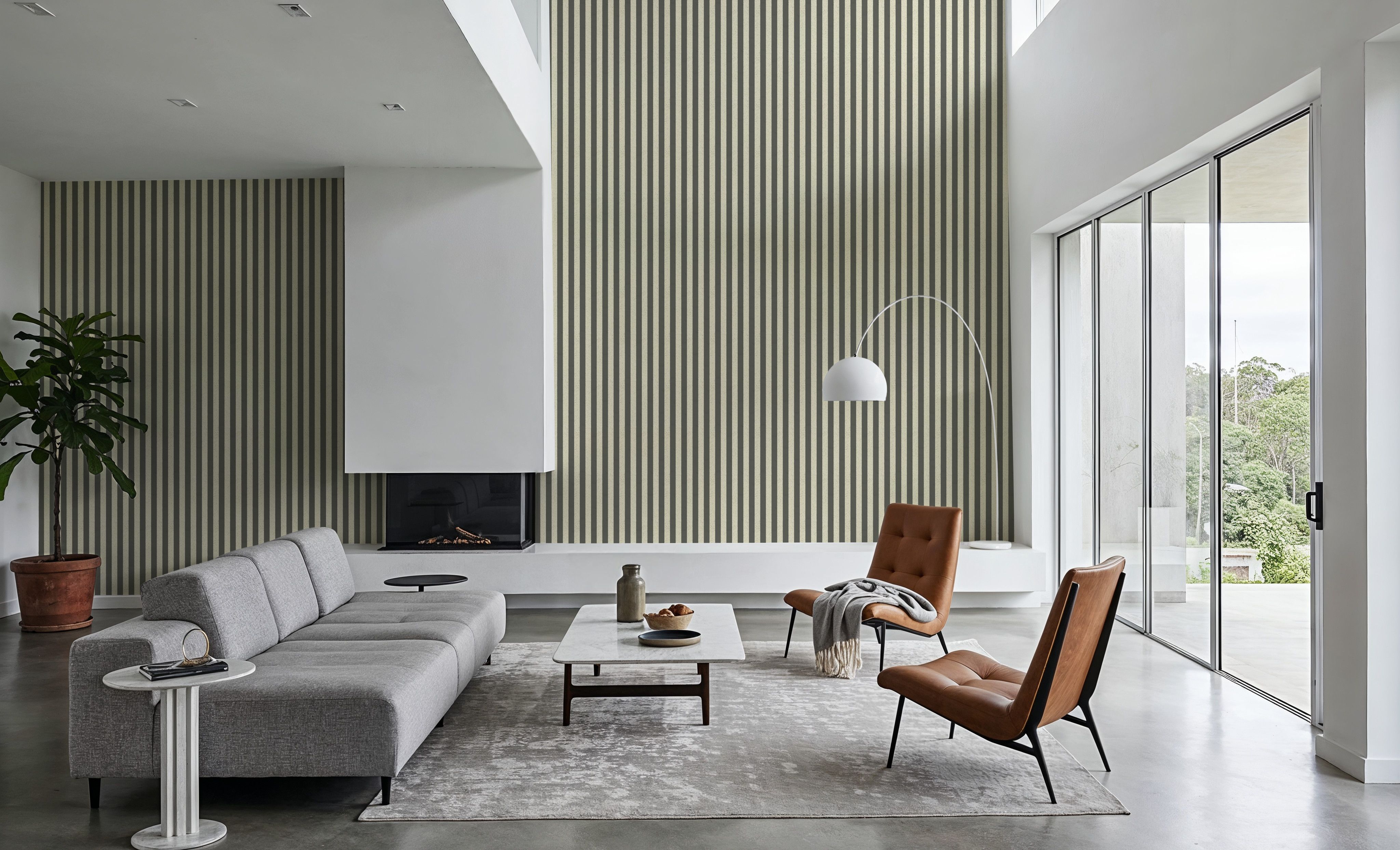 Ticking Awning Stripes, Liquorice