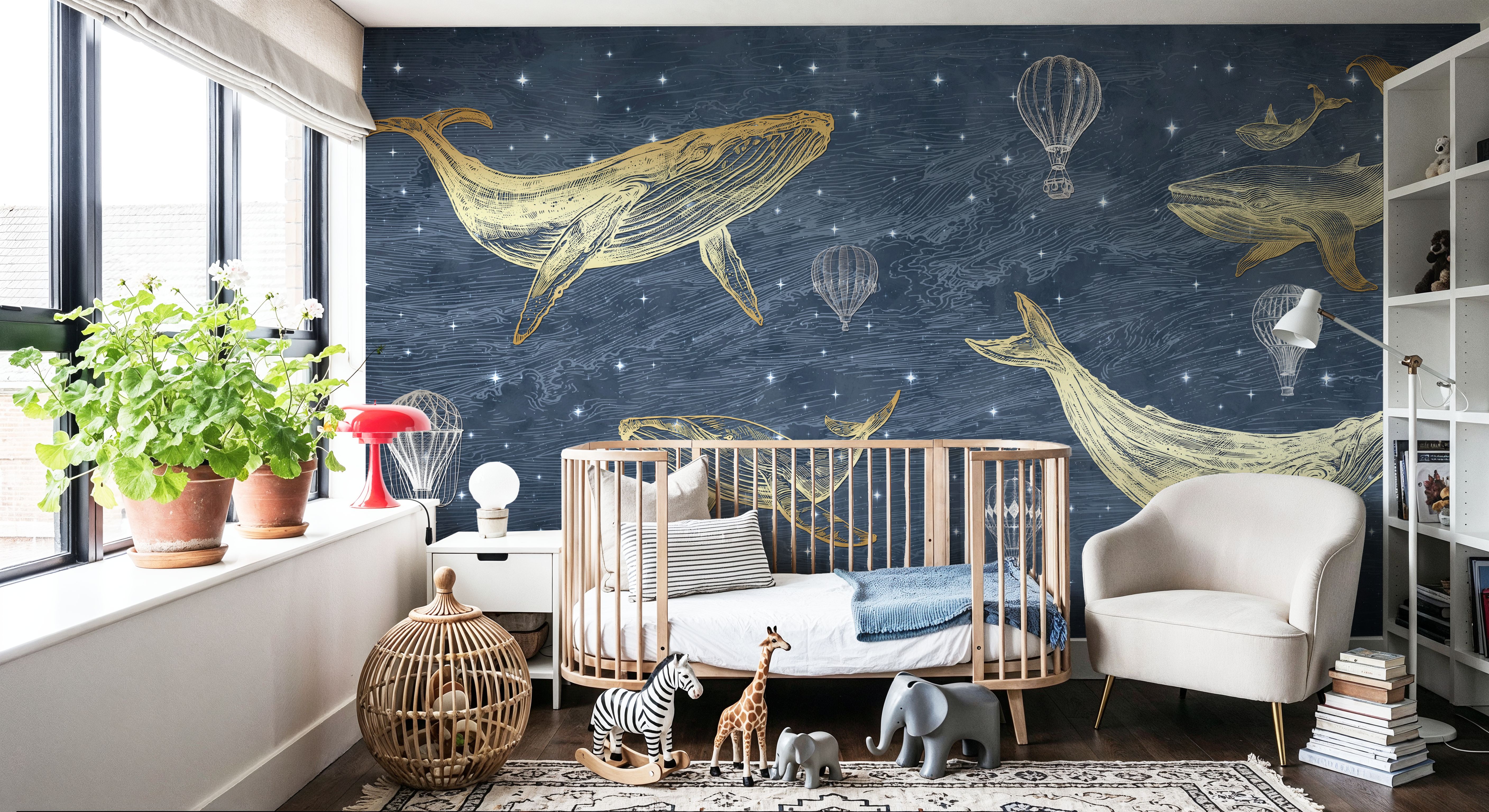 Whales in The Sky with Balloons, Washed